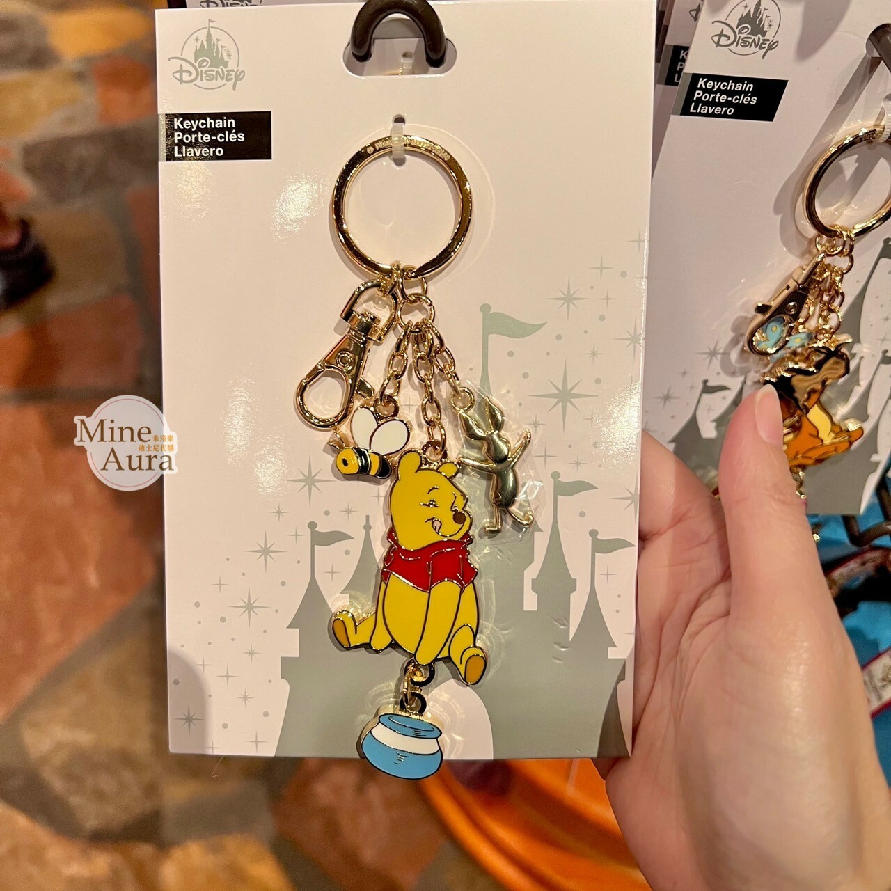 小熊維尼 Winnie the Pooh 金色小豬 蜜蜂造型墜飾 鑰匙圈 吊飾 -香港迪士尼樂園