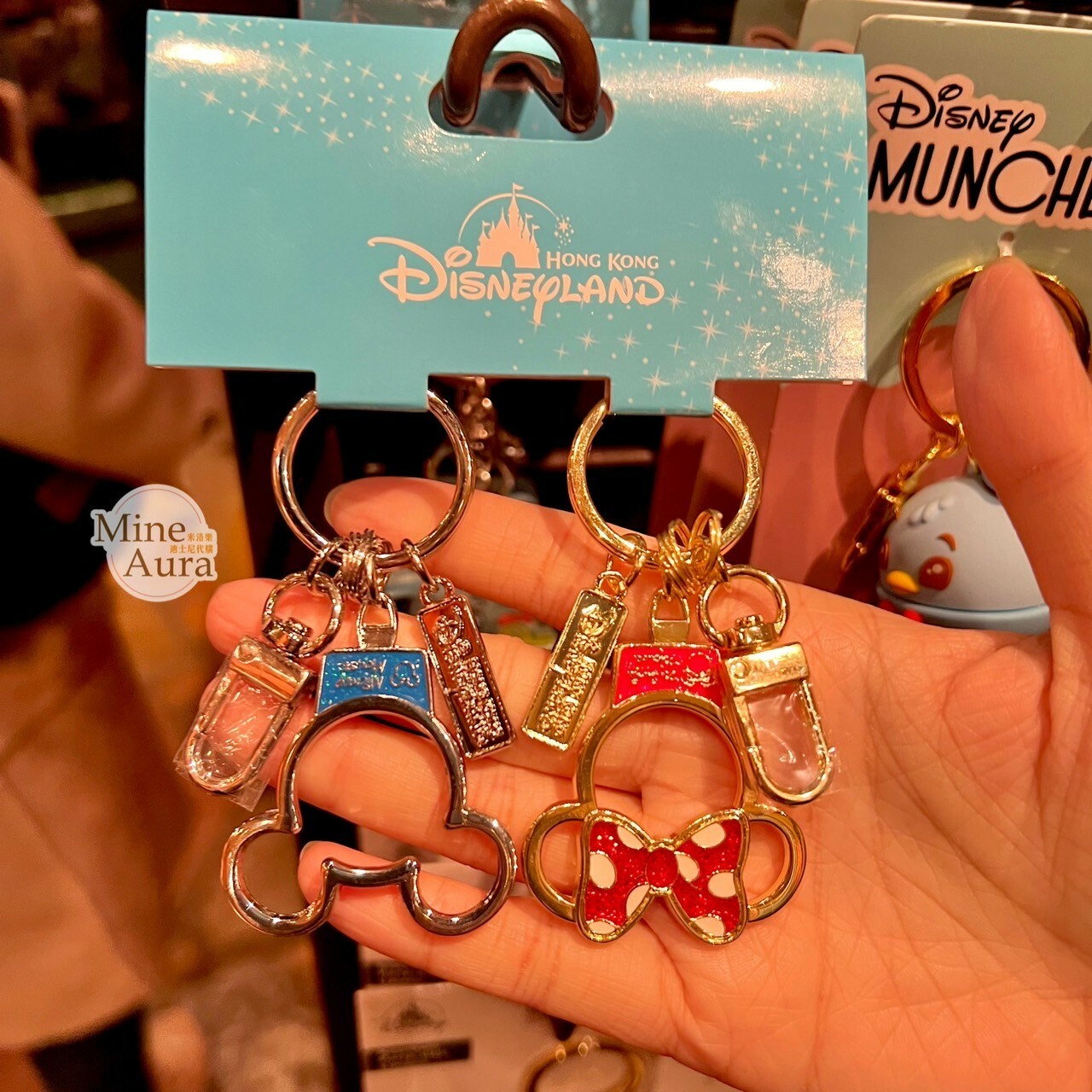米奇 Mickey 米妮 Minnie 大頭簍空造型 鑰匙圈 吊飾 2入組 -香港迪士尼樂園