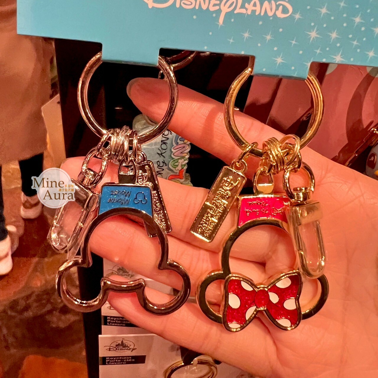 米奇 Mickey 米妮 Minnie 大頭簍空造型 鑰匙圈 吊飾 2入組 -香港迪士尼樂園