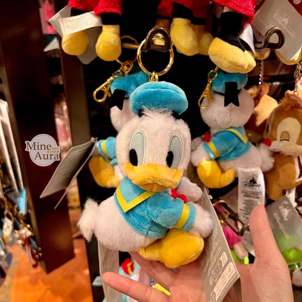 (現貨) 唐老鴨 Donald 側面坐姿 絨毛 鑰匙圈 吊飾 -香港迪士尼樂園