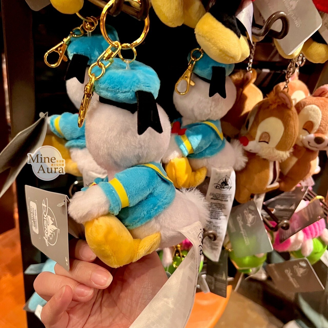 (現貨) 唐老鴨 Donald 側面坐姿 絨毛 鑰匙圈 吊飾 -香港迪士尼樂園