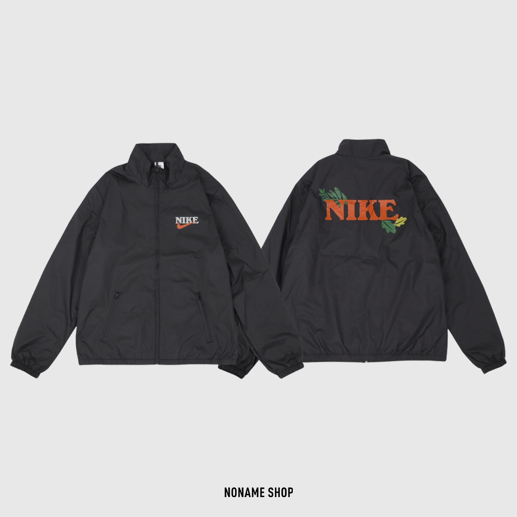 NIKE 葉子 教練 立領 排扣 外套 黑色 (男款)