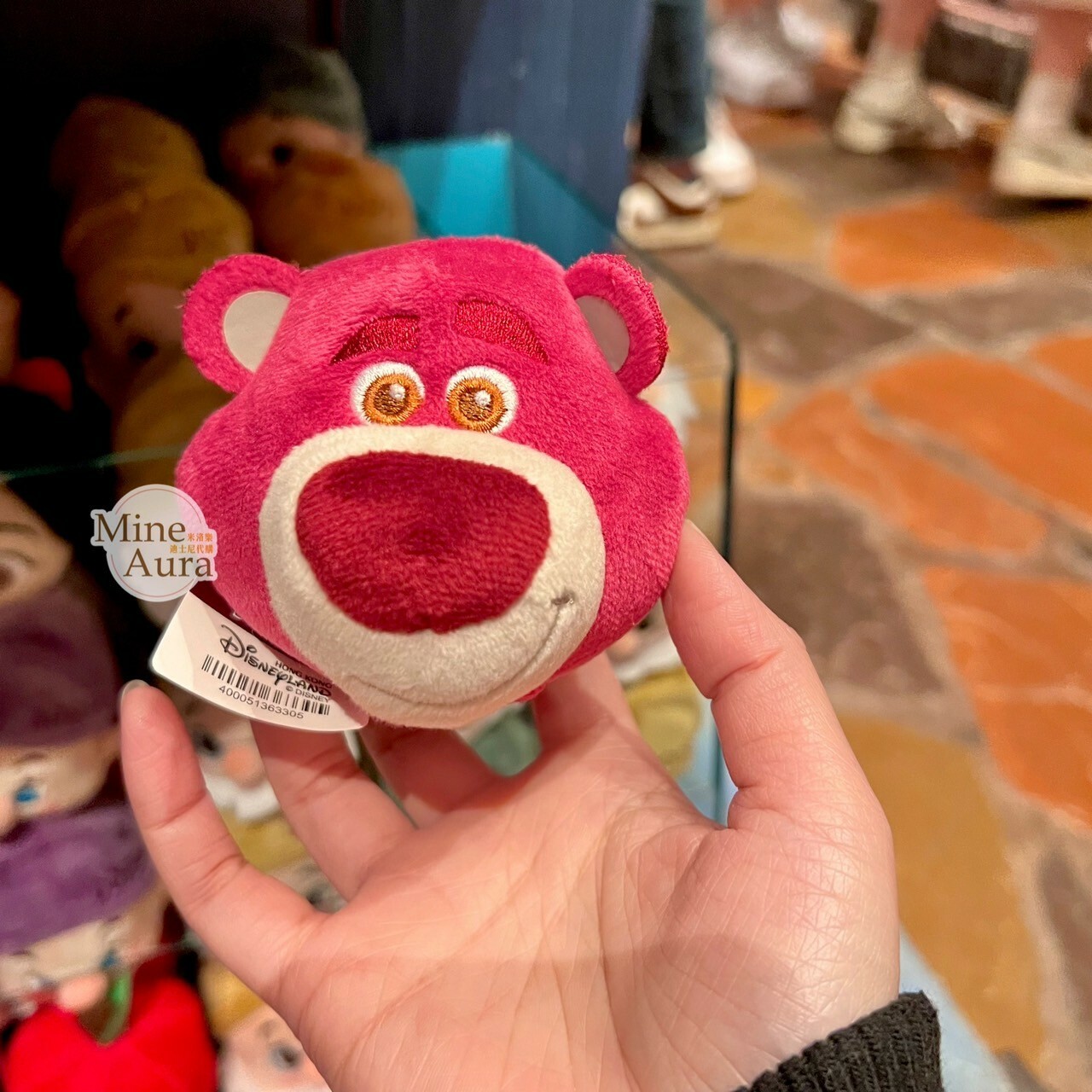 熊抱哥 Lotso 大頭絨毛 迷你公仔 娃娃 (搭配個人客製髮圈用) 玩具總動員 Toy Story -香港迪士尼樂園