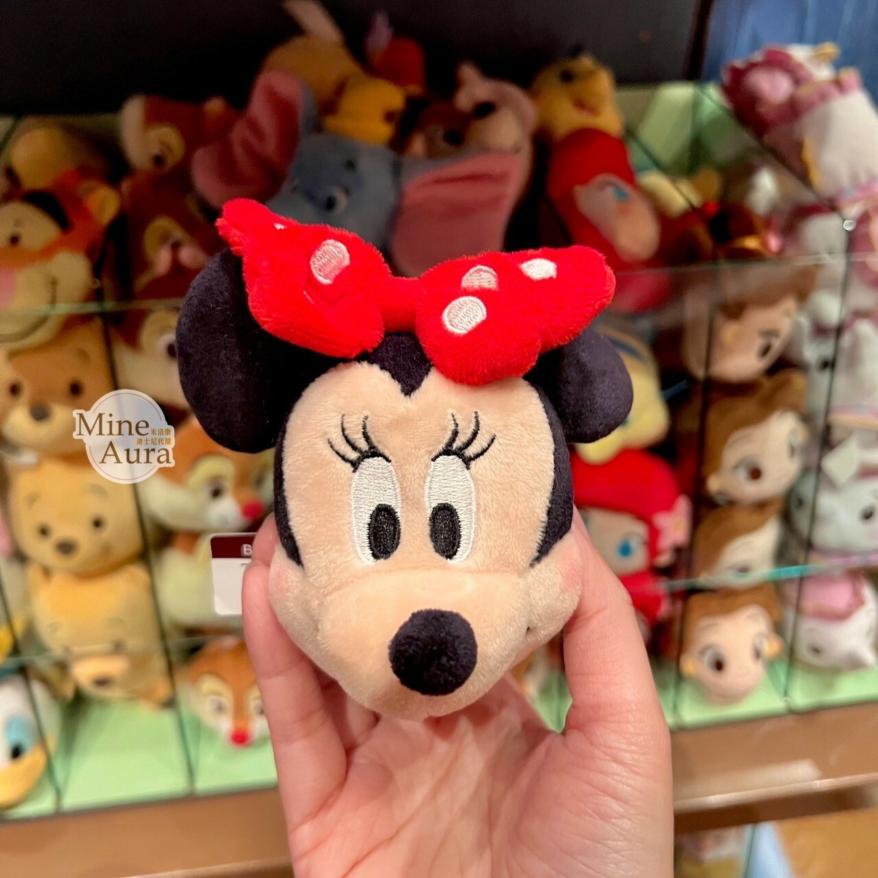 米妮 Minnie 大頭絨毛 迷你公仔 娃娃 (搭配個人客製髮圈用) -香港迪士尼樂園