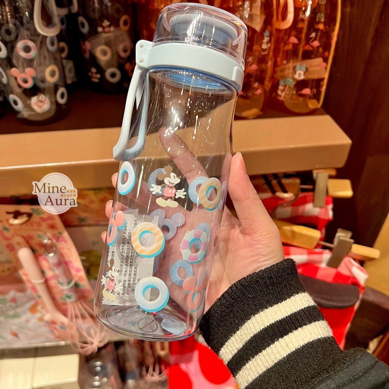 米奇 Mickey 泳圈 圖案 藍色透明 兒童 水壺 -香港迪士尼樂園