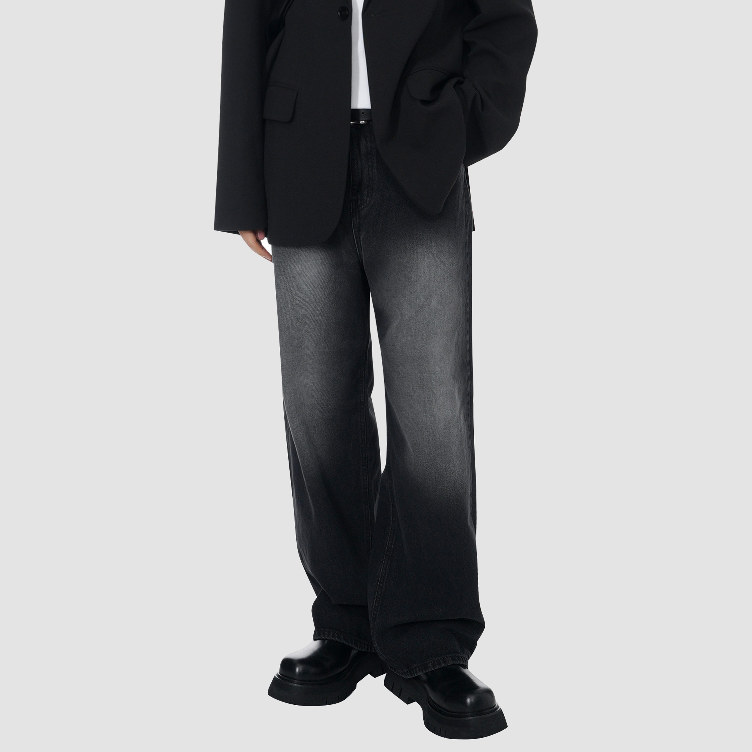 Men's Vintage Washed Wide Leg Jeans main image 1