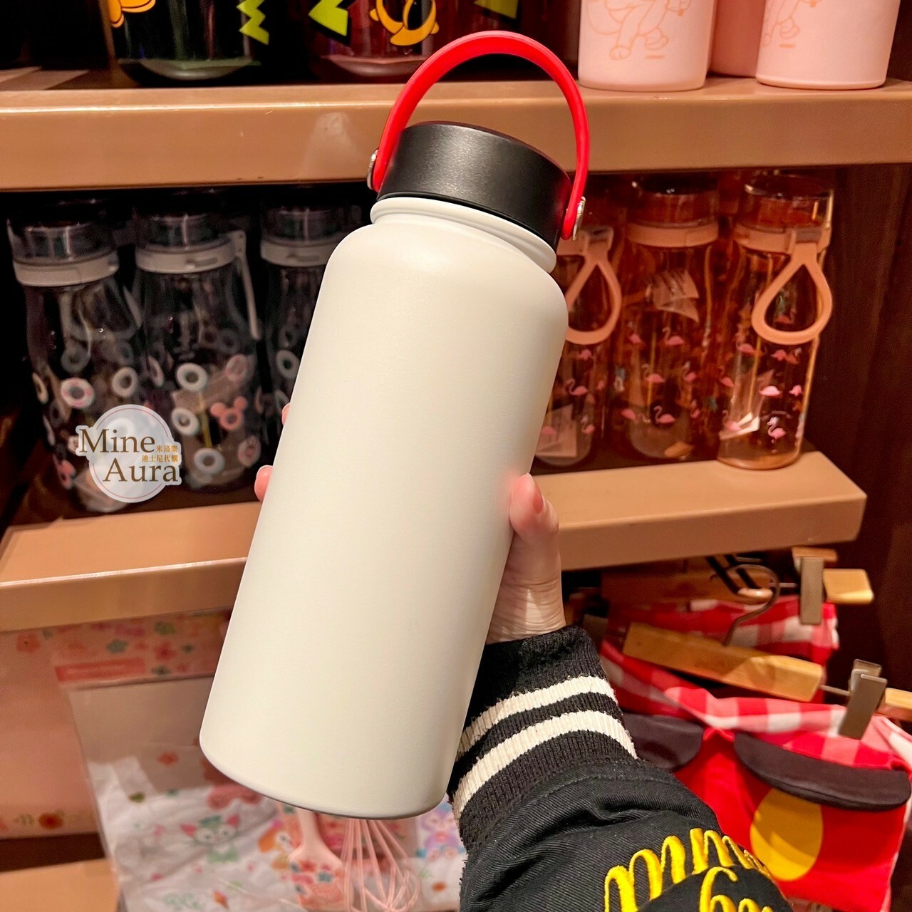 樂園限定 米奇 Mickey 好友集合 彩色圖案 白色 手提 水壺 -香港迪士尼樂園