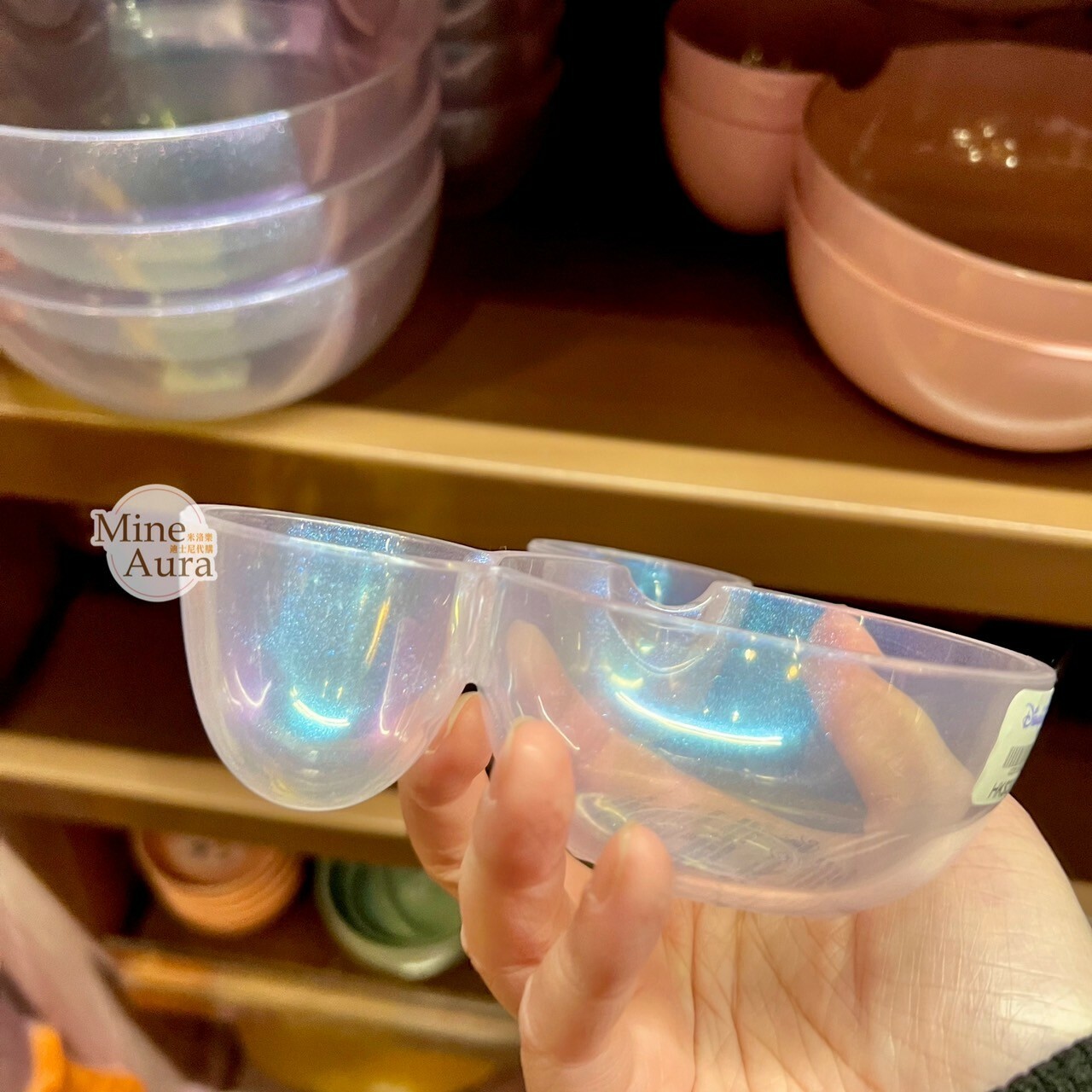 米奇 Mickey 米奇頭 閃粉透明 造型 小款 餐盤 -香港迪士尼樂園