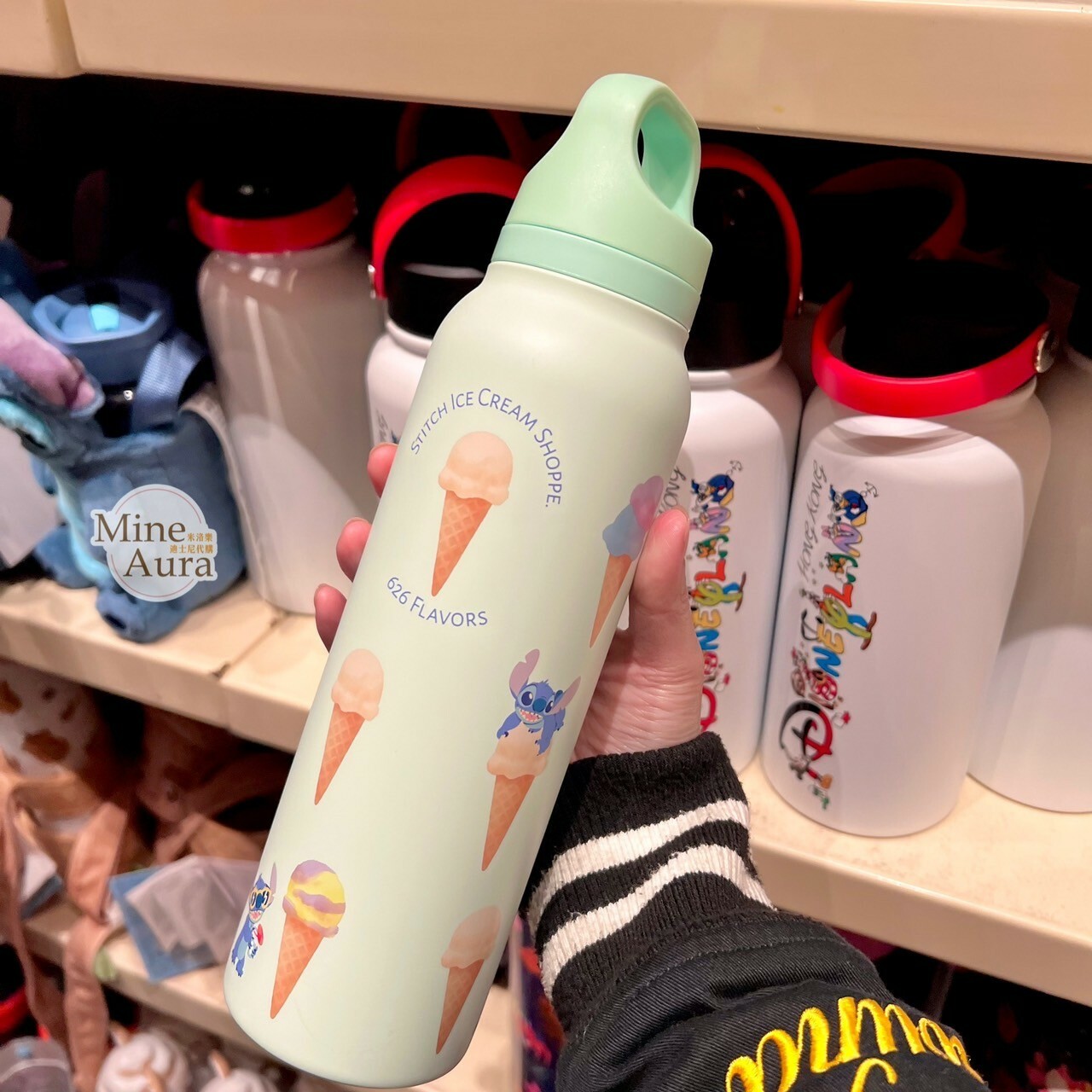 史迪奇 Stitch 吃冰淇淋 圖案 淺藍底 手提 水壺 星際寶貝 Lilo & Stitch -香港迪士尼樂園