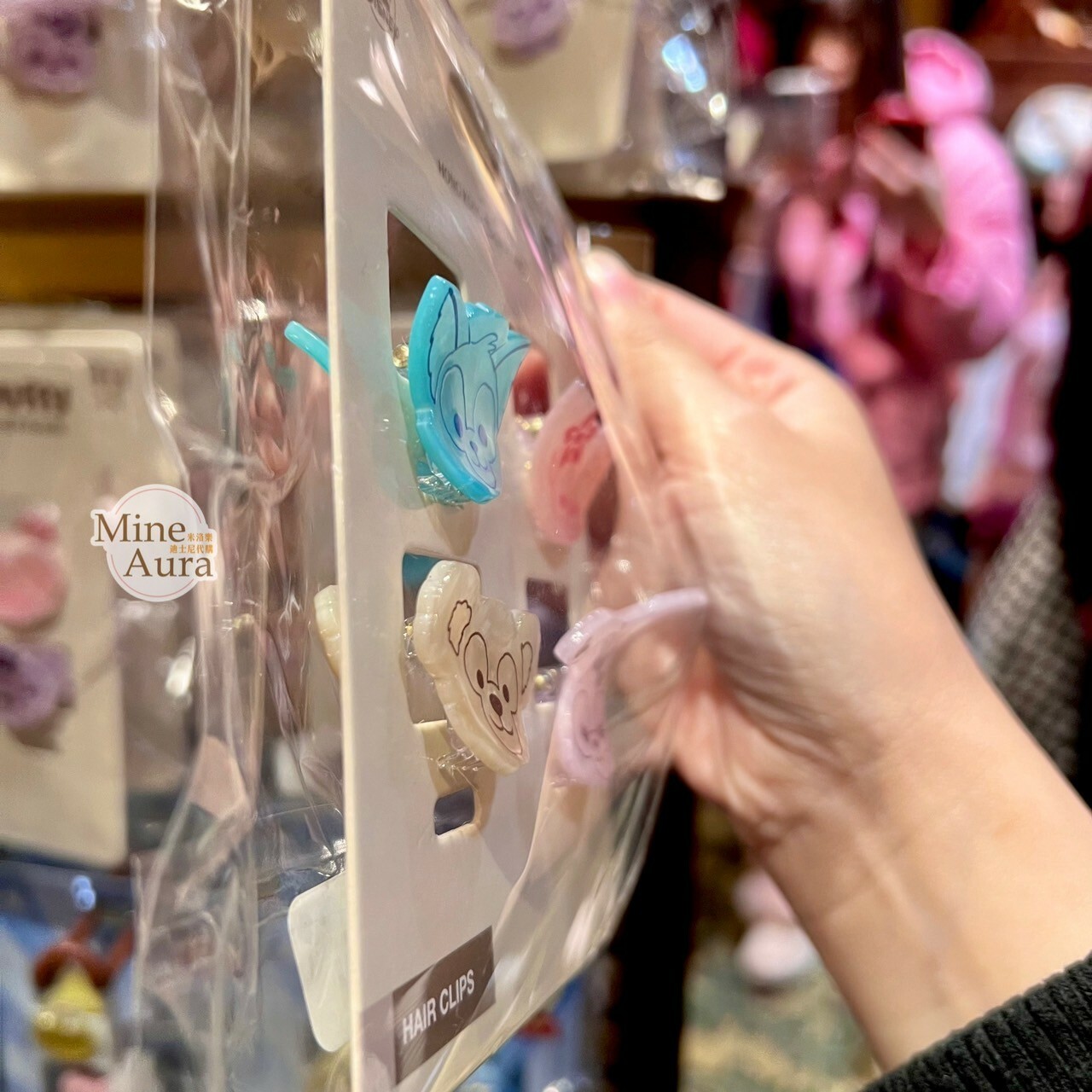 達菲 Duffy 與好友們 大頭造型 貝殼紋 小髮夾 髮抓 4入組 -香港迪士尼樂園