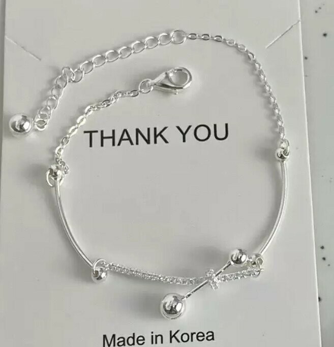 H04傾城．排鑽交叉純銀手鍊