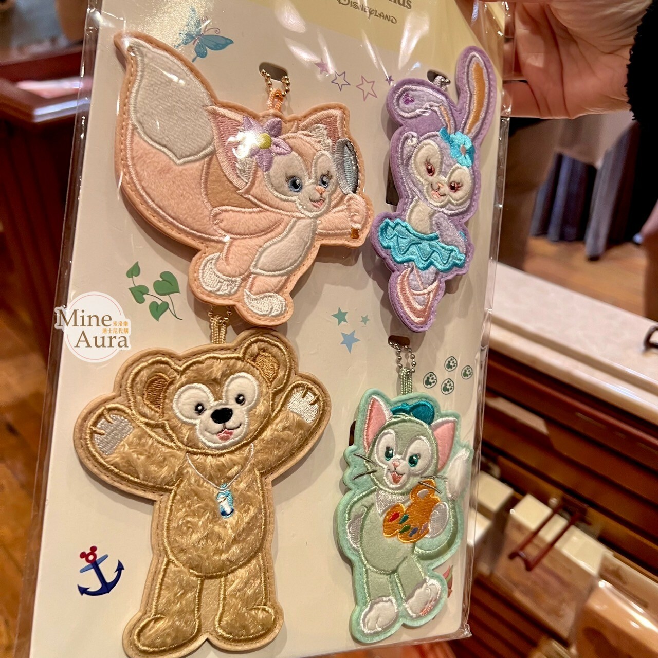 達菲 Duffy 與好友們 造型 別針 鑰匙圈 吊飾 4入組 -香港迪士尼樂園