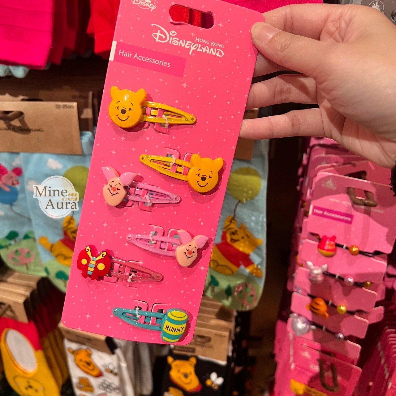 小熊維尼 Winnie the Pooh 大頭造型 髮夾 6入組 髮飾 -香港迪士尼樂園