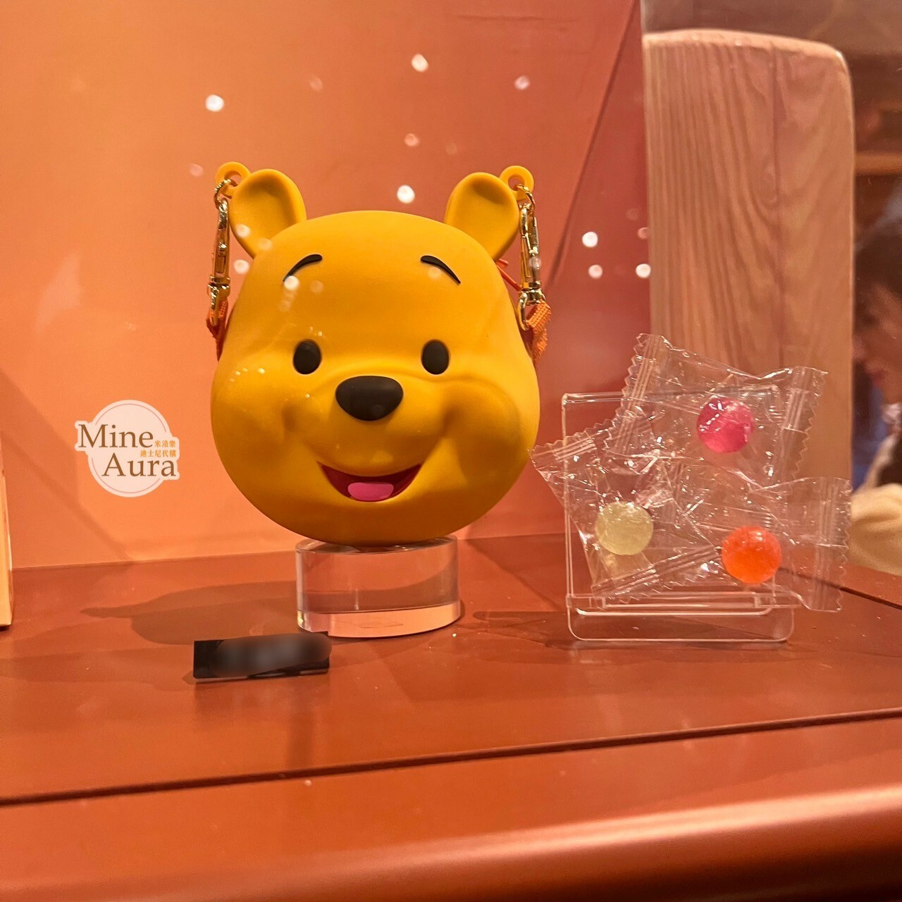 小熊維尼 Winnie the Pooh 矽膠 大頭造型 手提 糖果盒 收納袋 -香港迪士尼樂園