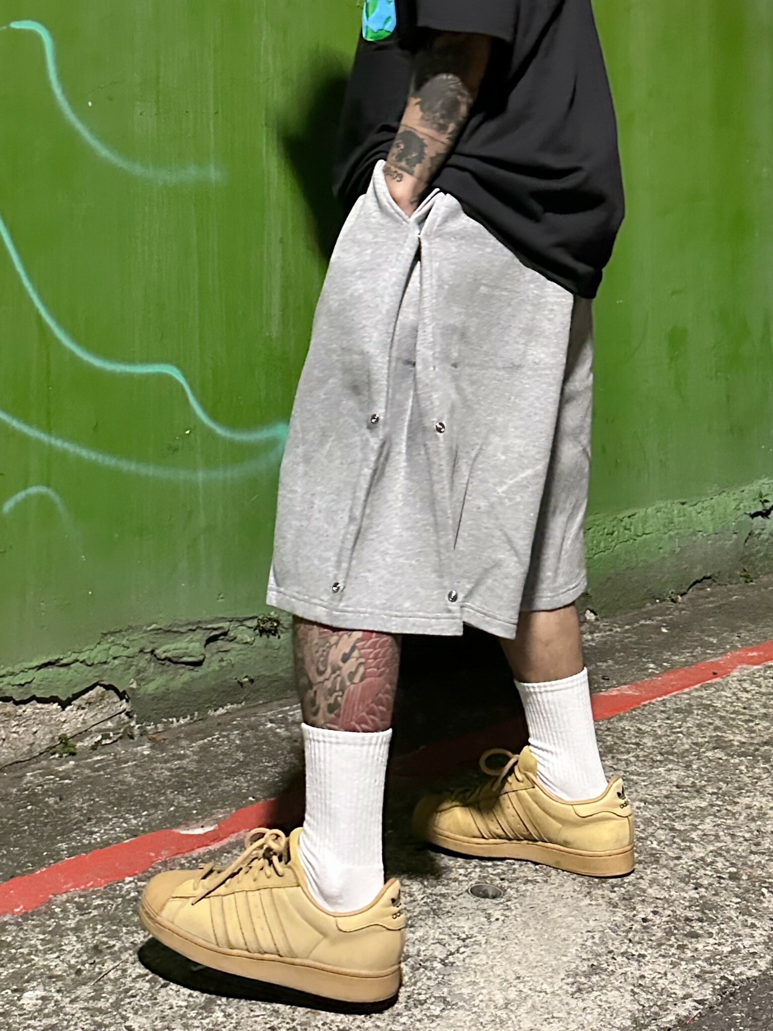 【407】側釦五分棉短褲