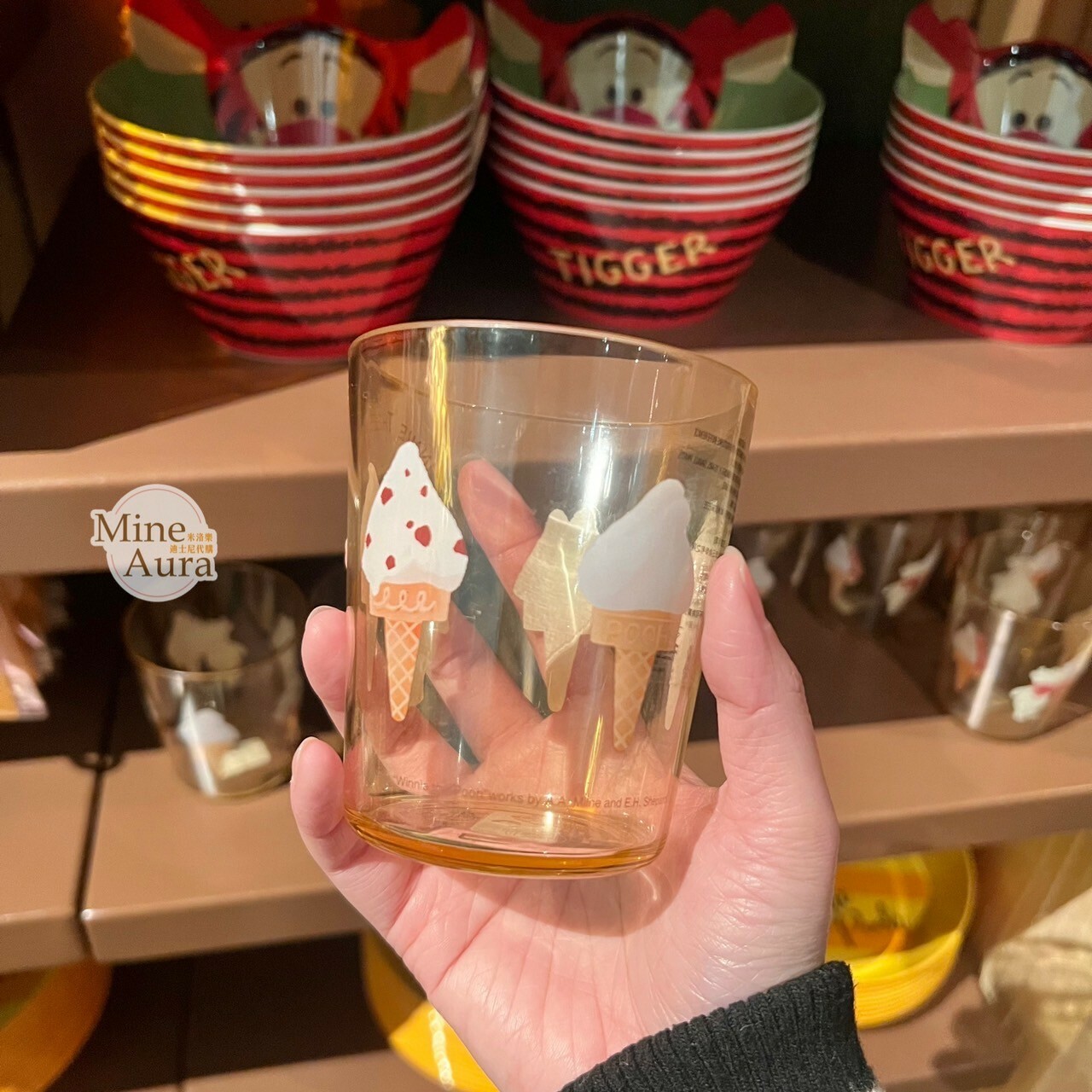 小熊維尼 Winnie the Pooh 冰淇淋圖案 水杯 -香港迪士尼樂園