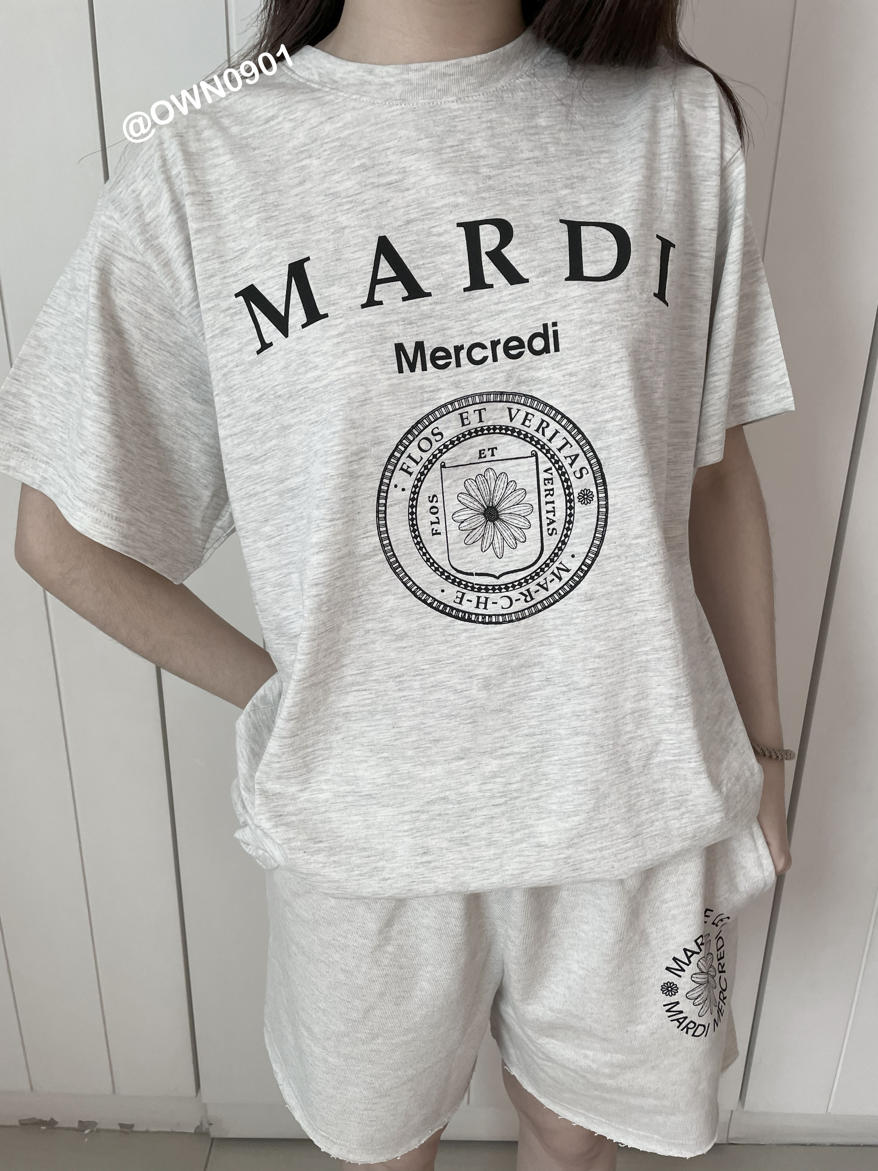 【OWN】MARDI MERCREDI 春夏 休閒 短褲 棉質 短袖 上衣 不修編 女生限定 單一尺寸 燕麥