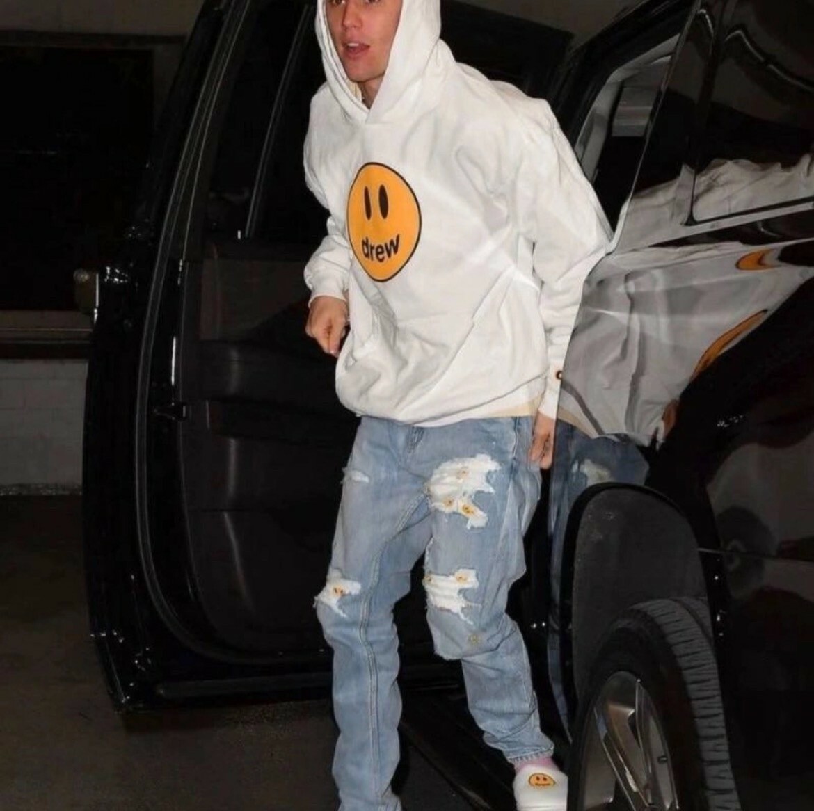 Drew House 笑臉Logo 白色帽T