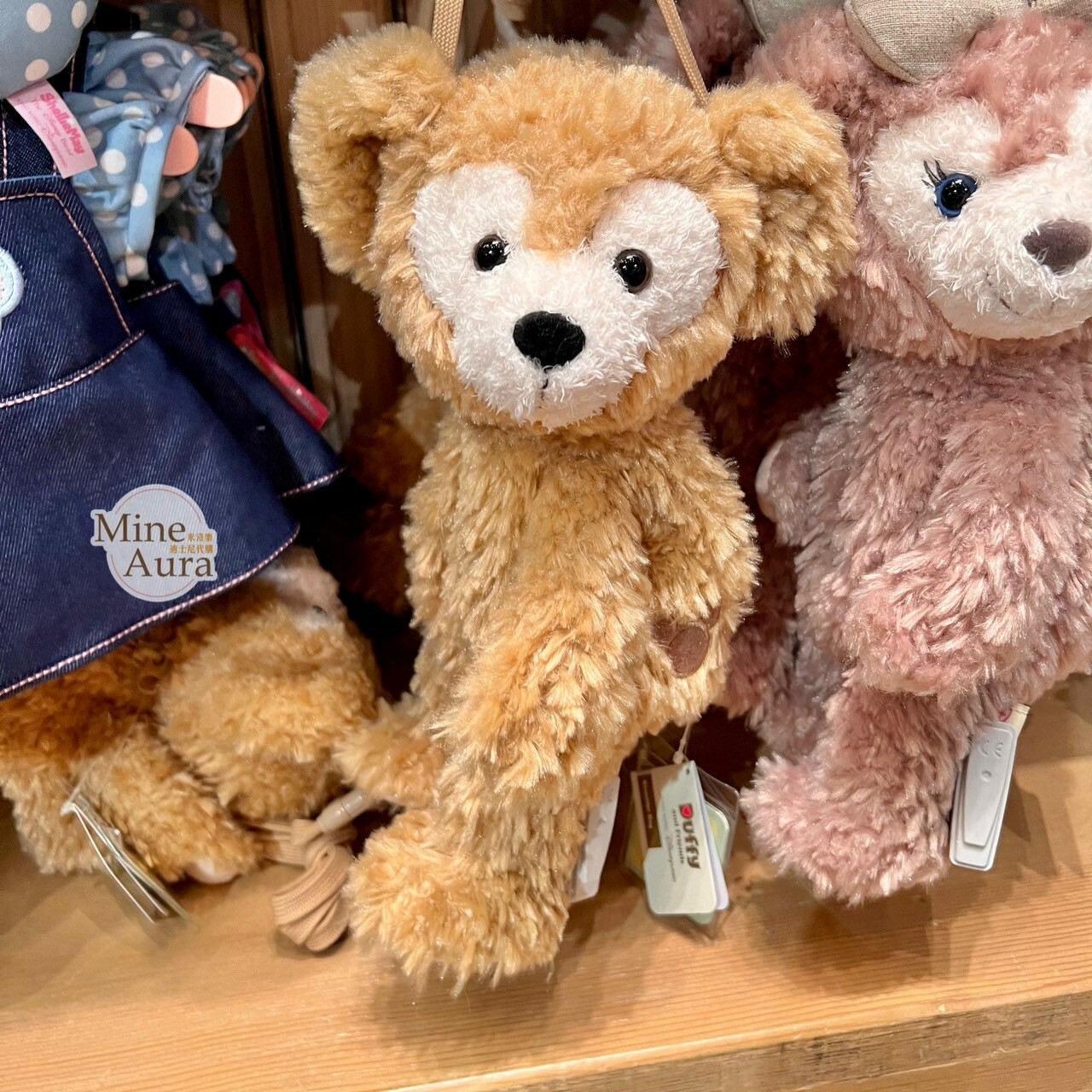 達菲 Duffy 側姿 絨毛娃娃玩偶設計 斜背 小包 -香港迪士尼樂園