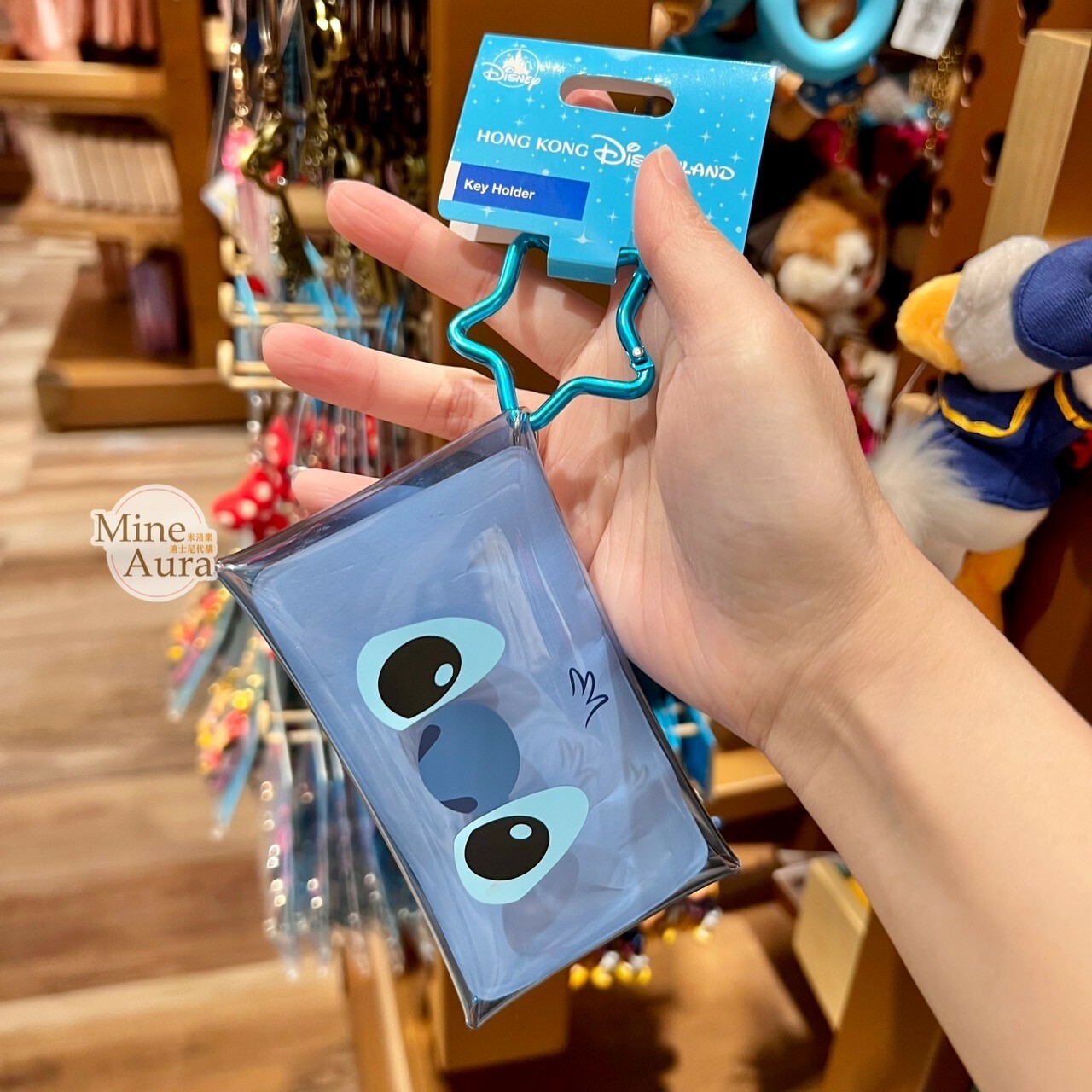 史迪奇 Stitch 大頭圖案 透明藍色 零錢包 星星 鑰匙圈 吊飾 星際寶貝 Lilo & Stitch -香港迪士尼樂園