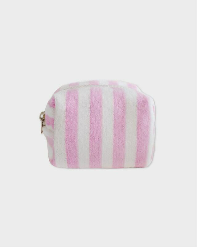 [unfold] Stripe terry pouch (blush pink)