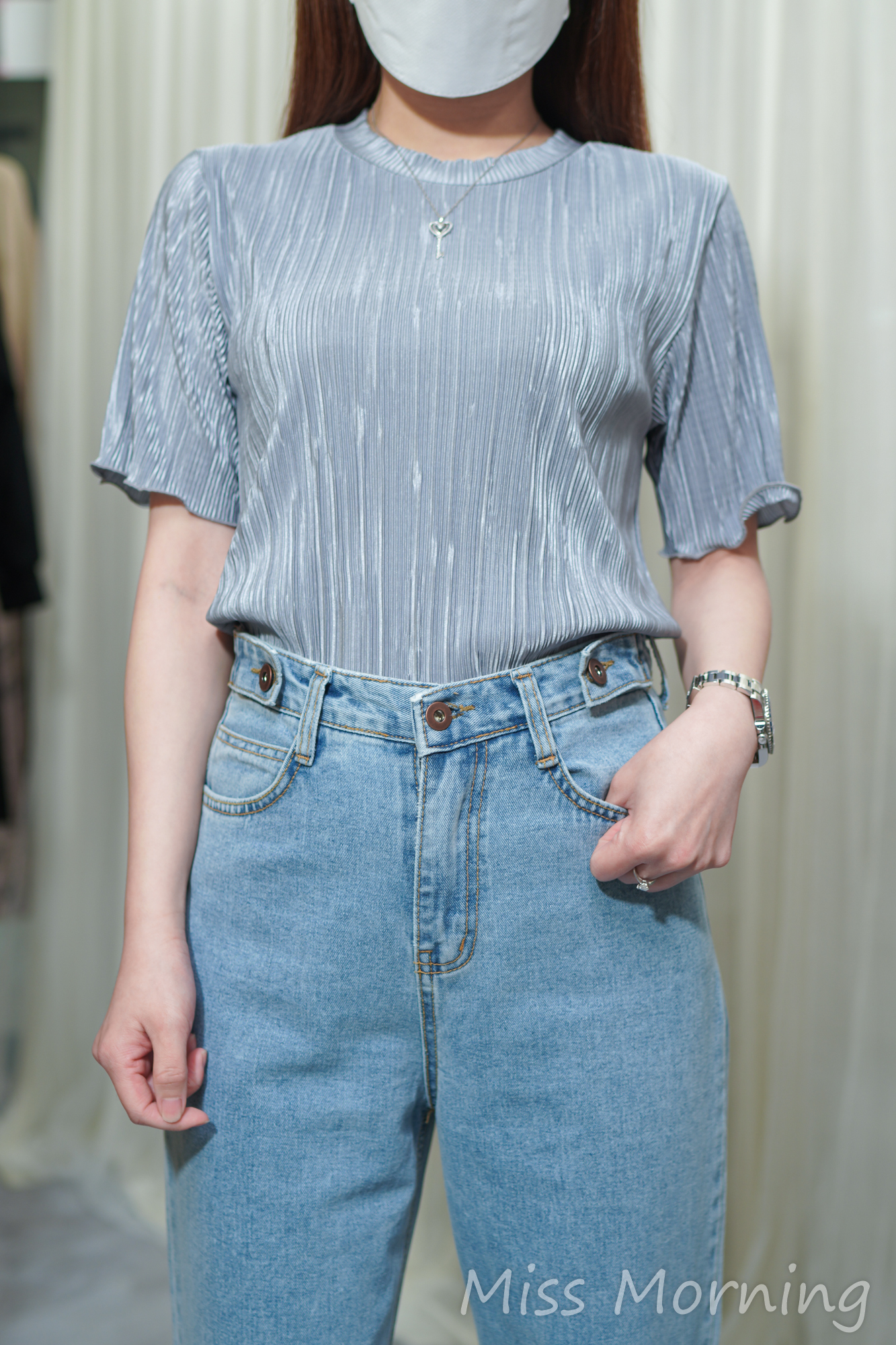 暗壓百摺款上衣(13755)