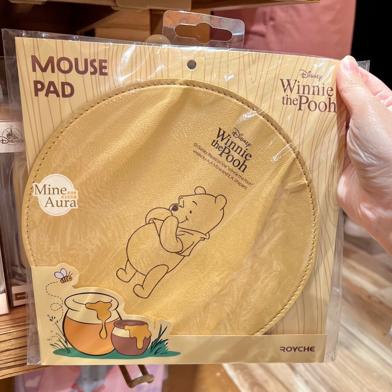 小熊維尼 Winnie the Pooh 圖案 造型 滑鼠墊 -香港迪士尼樂園