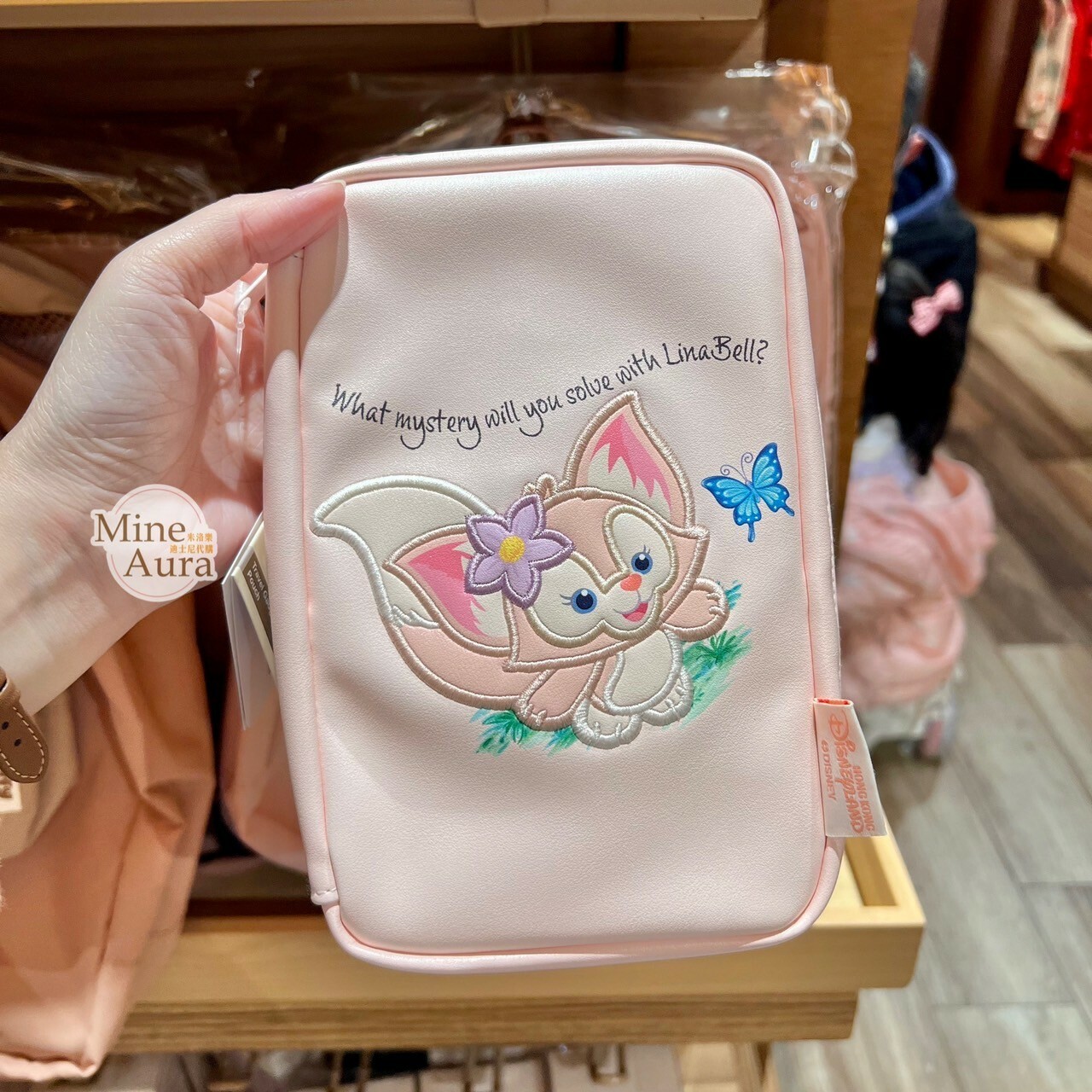 玲娜貝兒 Lina bell 蝴蝶 圖案 3C用品 線材 收納包 旅行用品 -香港迪士尼樂園