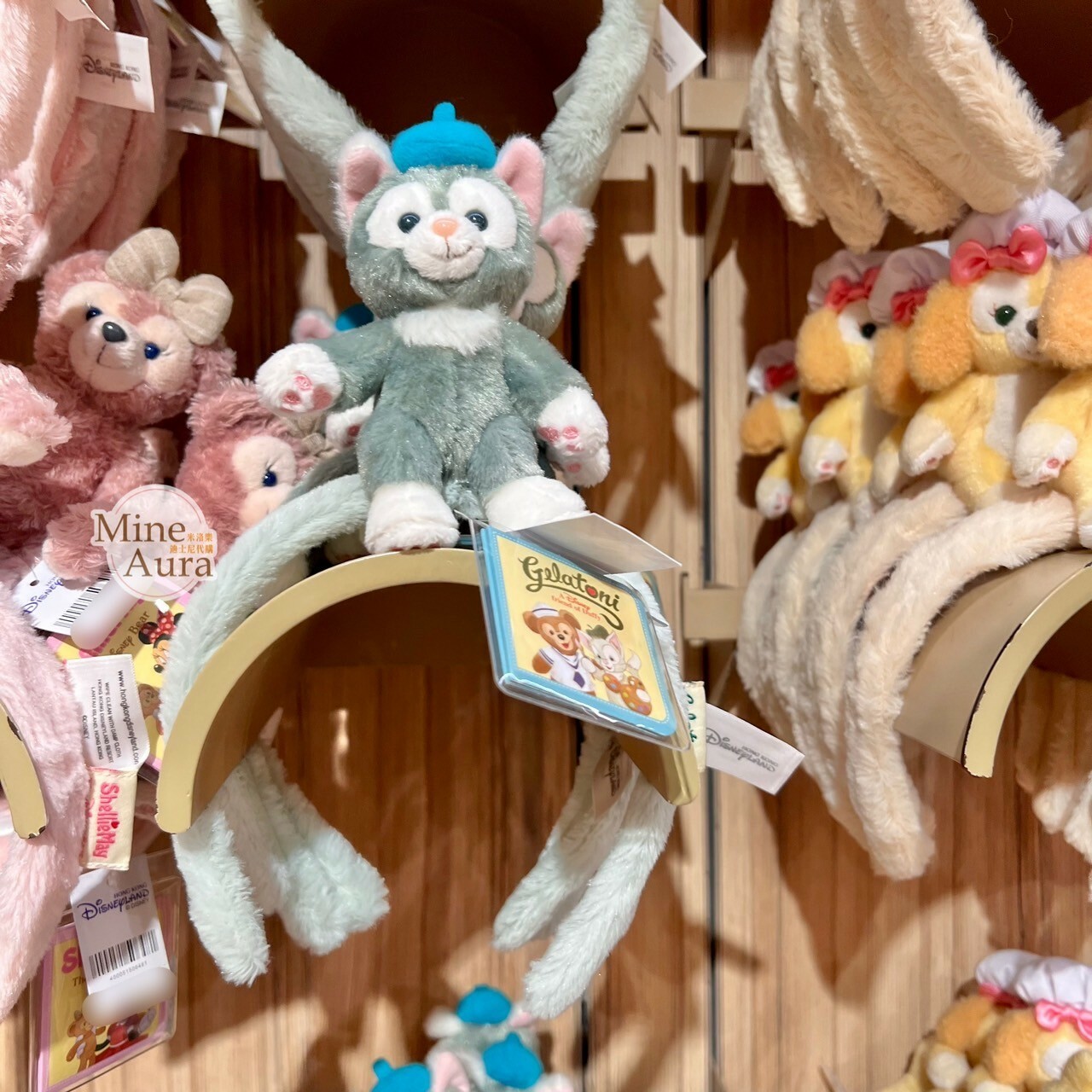 傑拉托尼 畫家貓 Gelatoni 絨毛 坐姿 造型 可擺姿勢設計 髮圈 髮箍 -香港迪士尼樂園