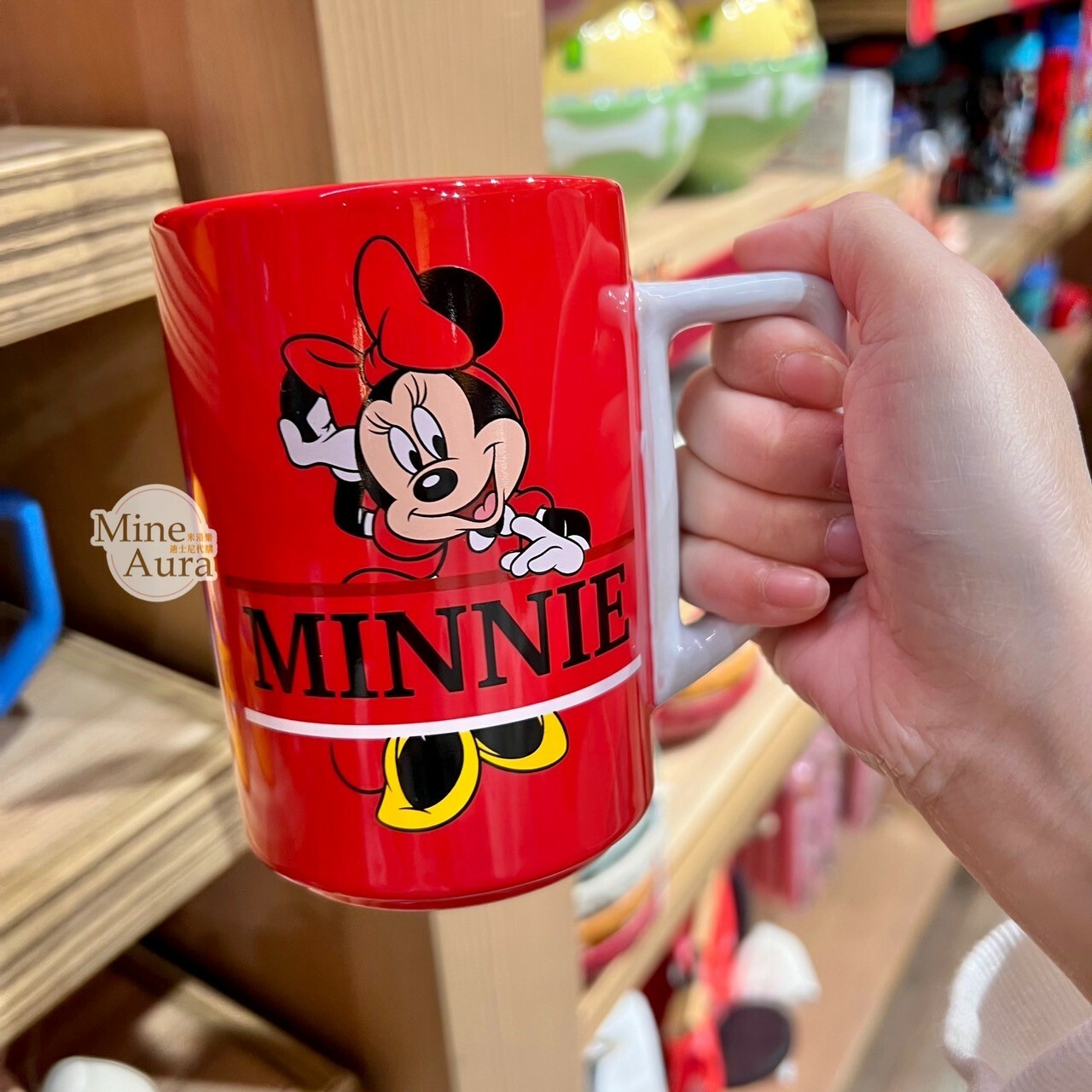 米妮 Minnie 字母圖案 陶瓷 馬克杯 水杯 -香港迪士尼樂園