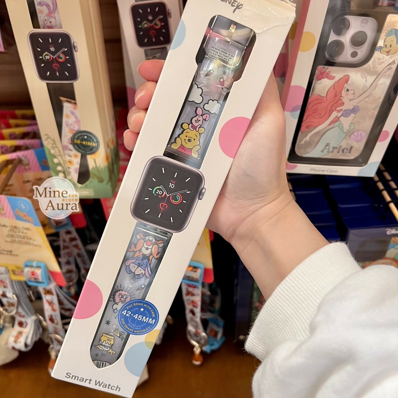 小熊維尼 Winnie the Pooh 小豬 皮傑 piglet 滿版塗鴉 Apple Watch 錶帶 適用42-45mm -香港迪士尼樂園