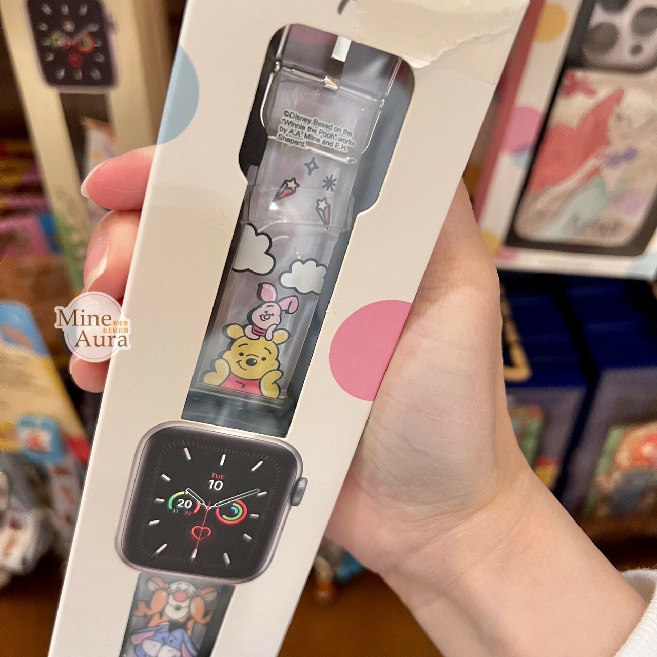 小熊維尼 Winnie the Pooh 小豬 皮傑 piglet 滿版塗鴉 Apple Watch 錶帶 適用42-45mm -香港迪士尼樂園