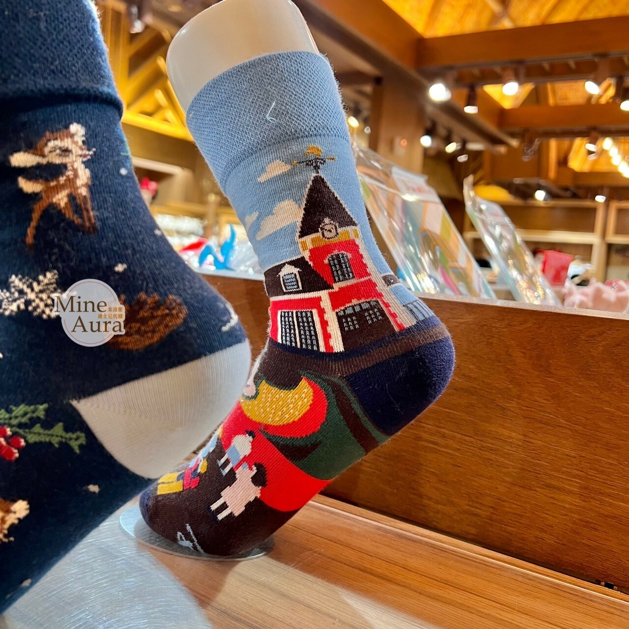 香港迪士尼樂園鐵路 園區 圖案 成人襪 襪子 -香港迪士尼樂園