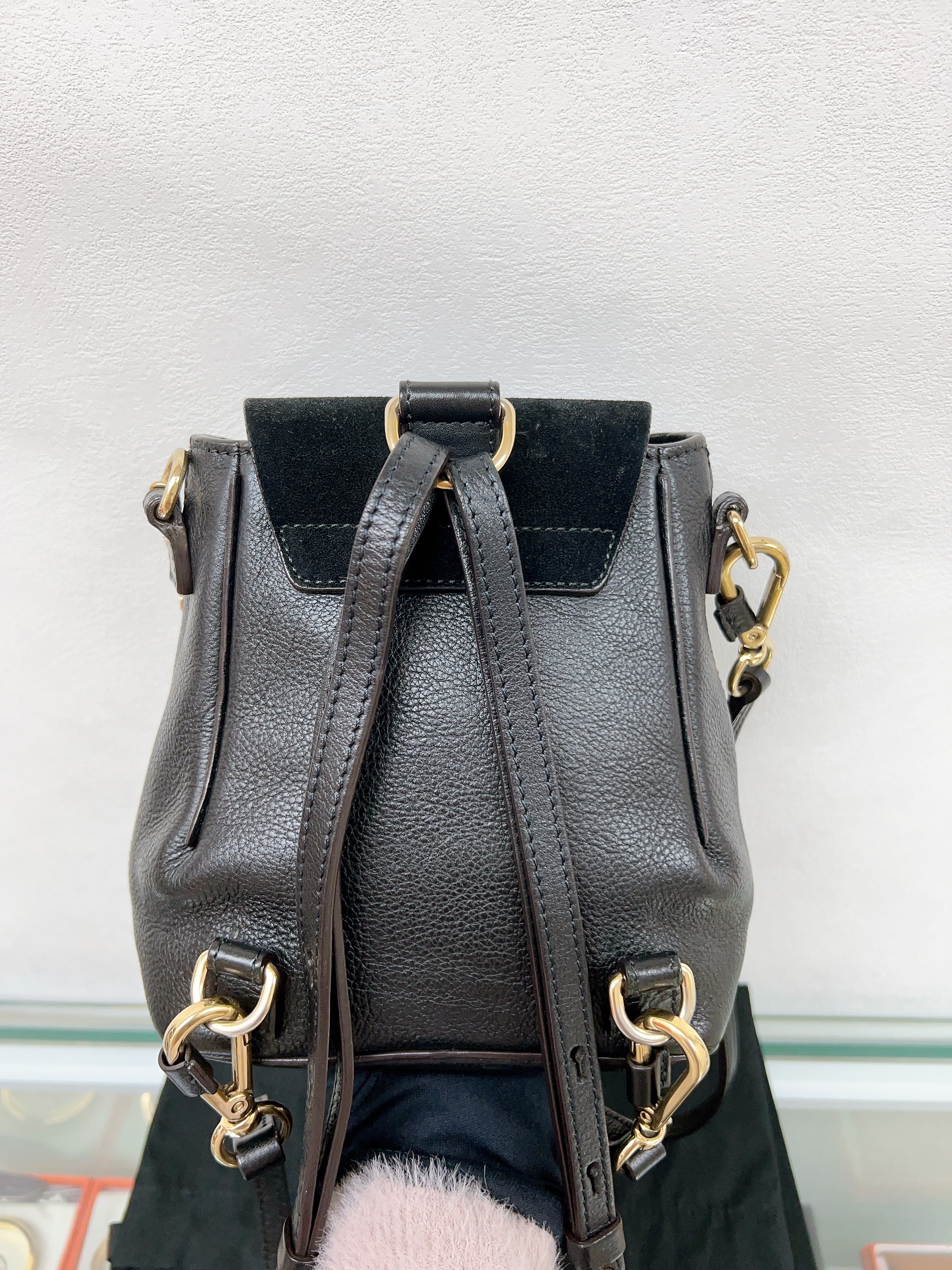 Chloe faye mini backpack black