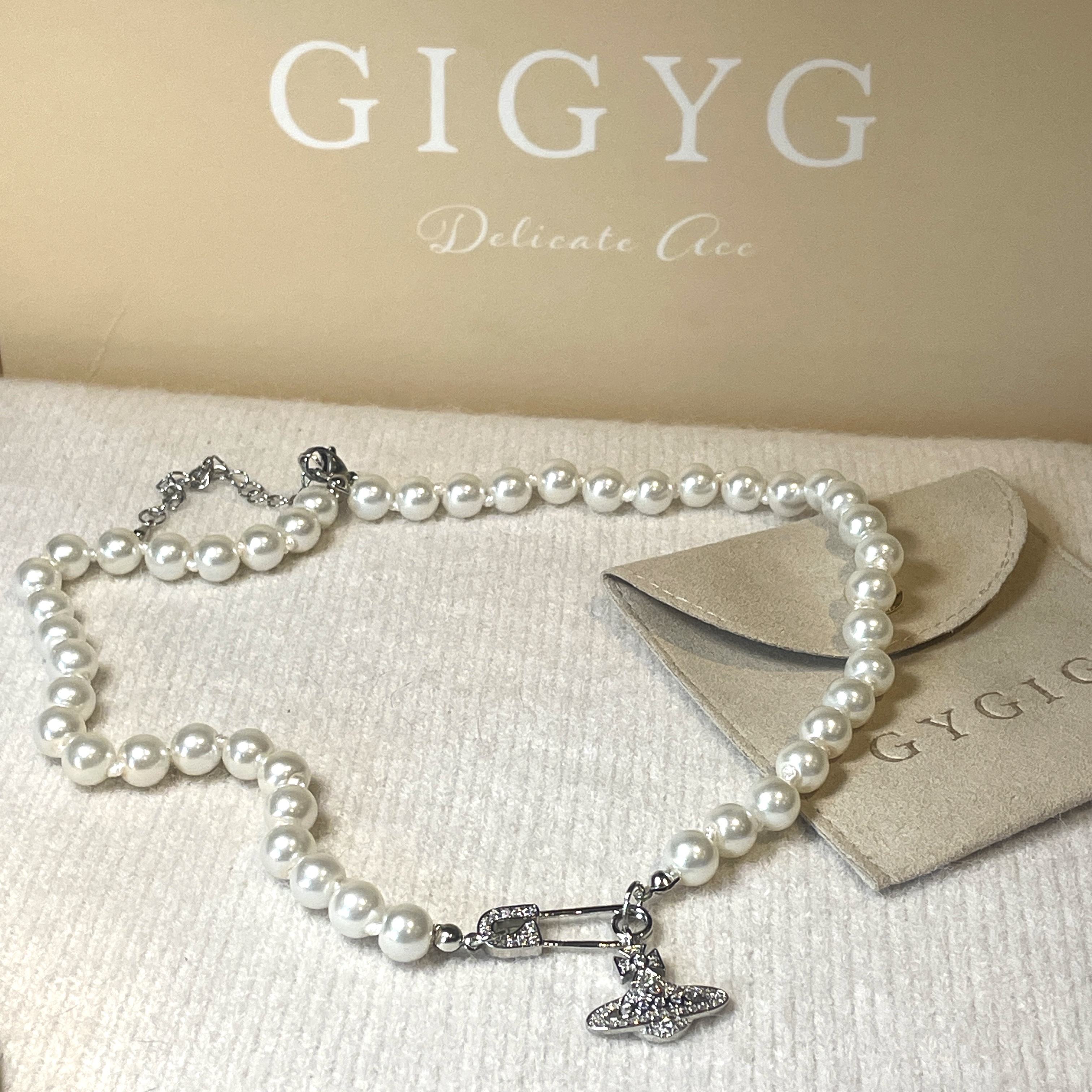 silver土星珍珠 經典迴紋針定製項鍊/手鍊