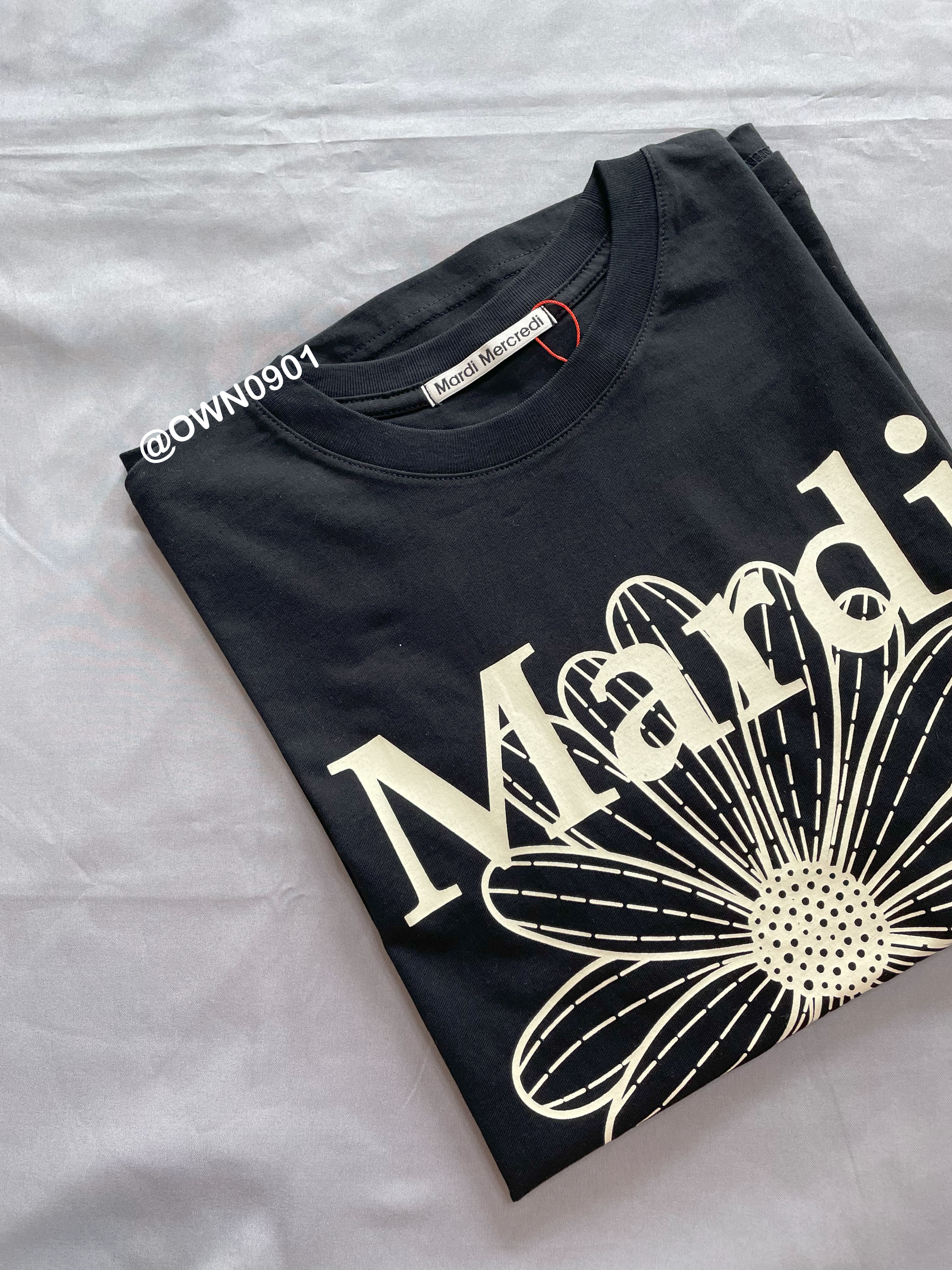 【OWN】MARDI MERCREDI 春夏 休閒 短袖 上衣 雛菊 單一尺寸 黑米