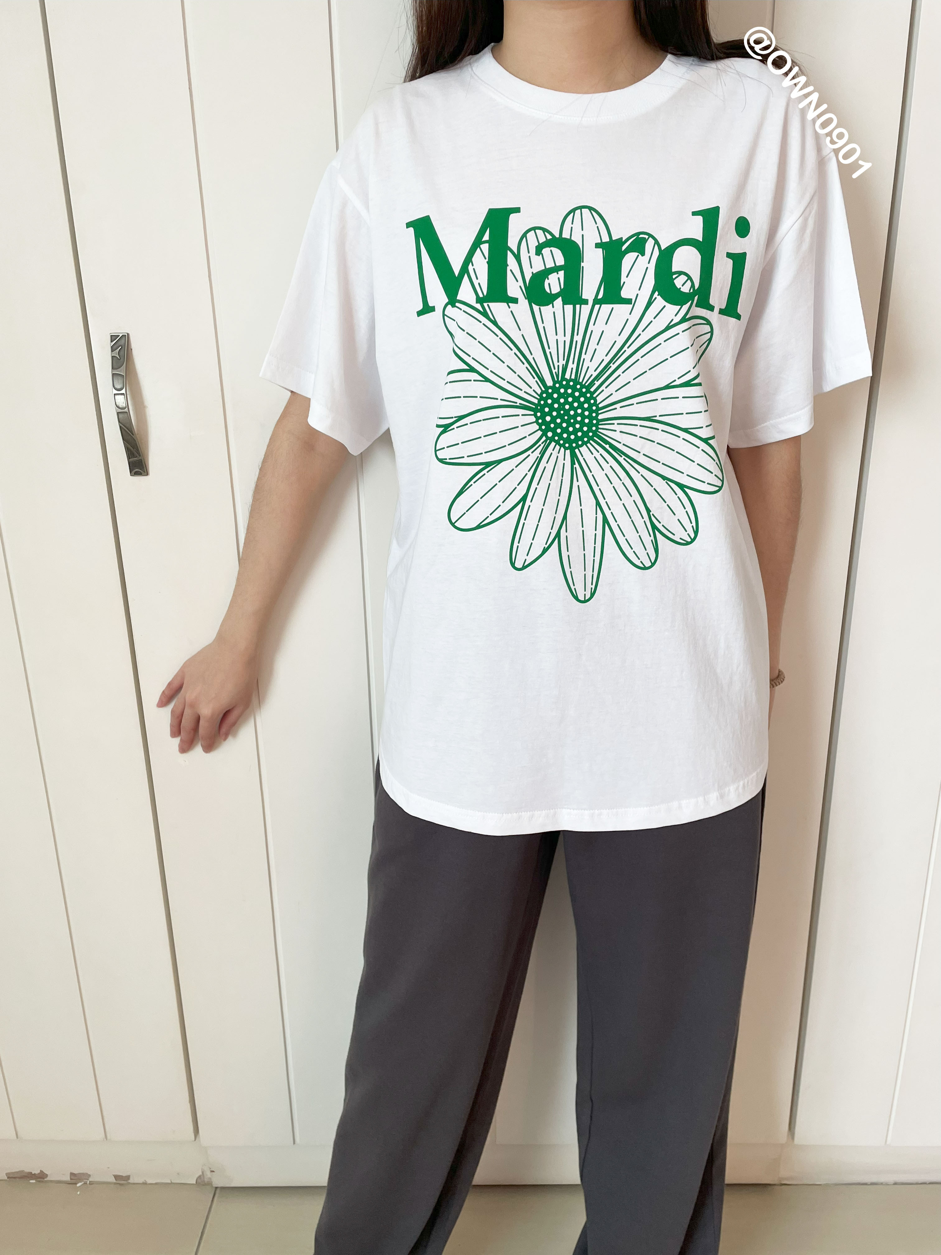 【OWN】MARDI MERCREDI 春夏 休閒 短袖 上衣 雛菊 單一尺寸 經典 白綠