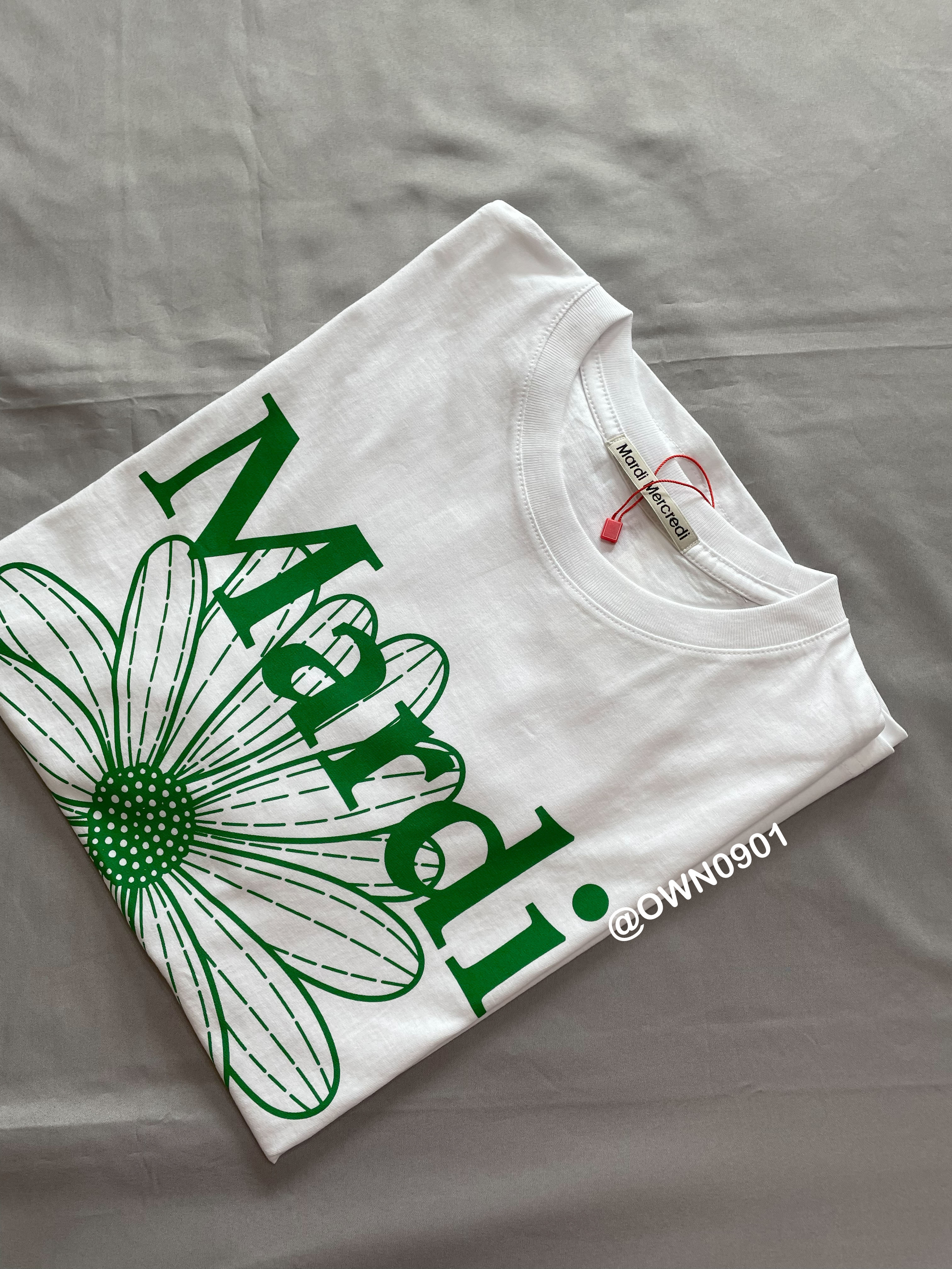 【OWN】MARDI MERCREDI 春夏 休閒 短袖 上衣 雛菊 單一尺寸 經典 白綠