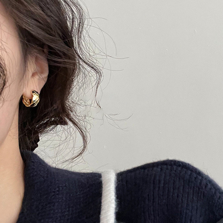 14k低奢版經典香奶奶 菱格定製耳釦