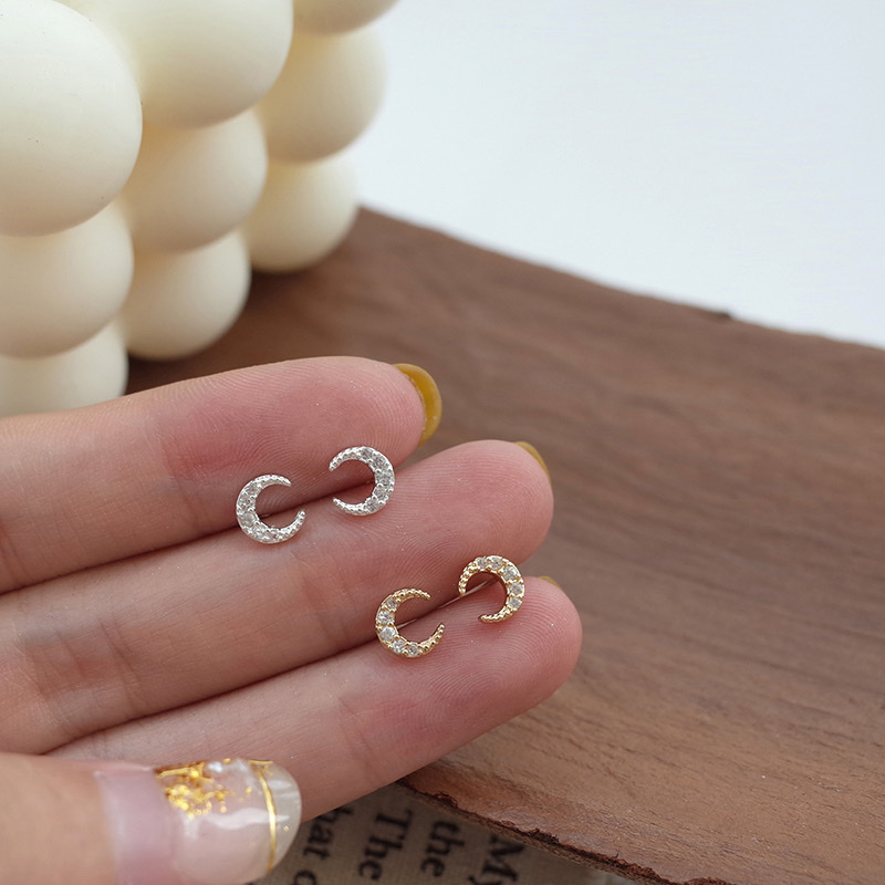 moon mini水鑽耳釘