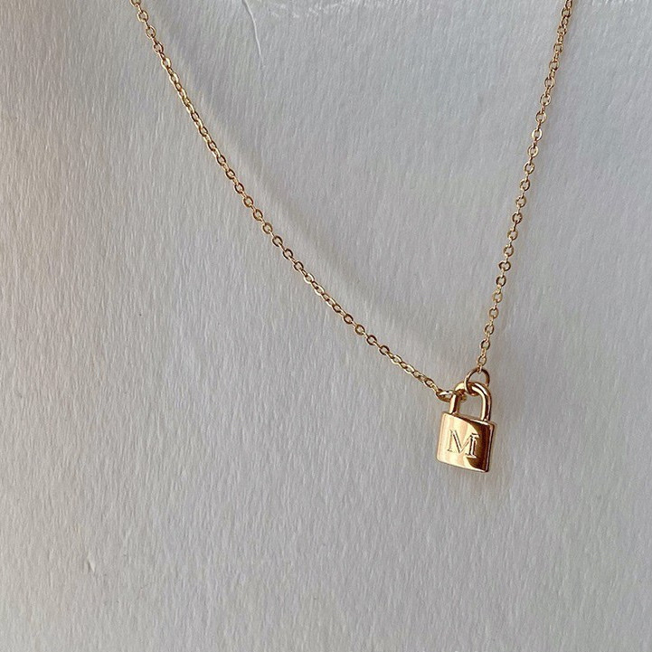 gold專屬訂製字母鎖頭項鍊