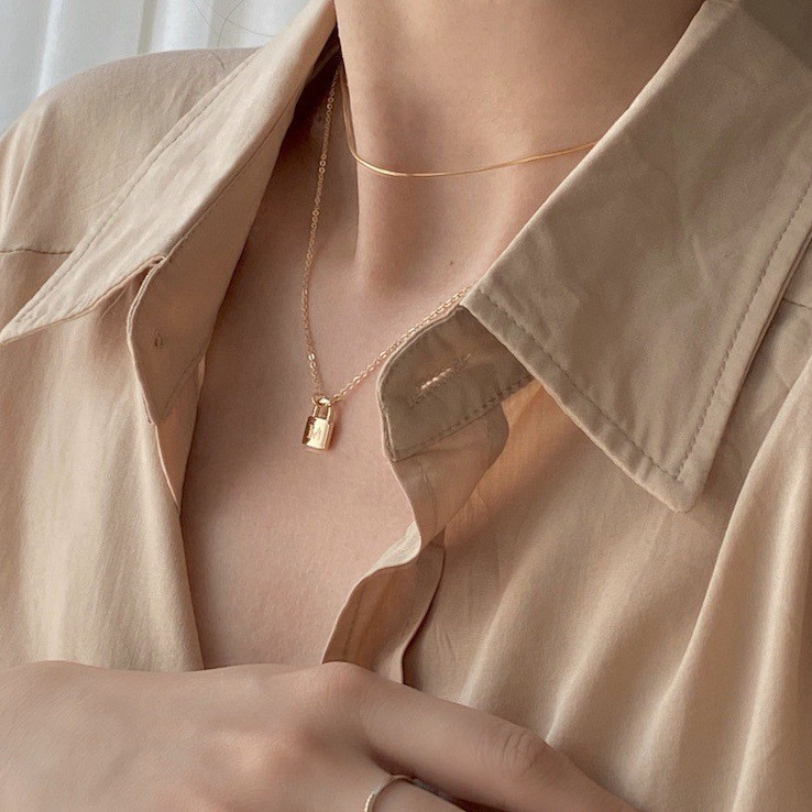 gold專屬訂製字母鎖頭項鍊