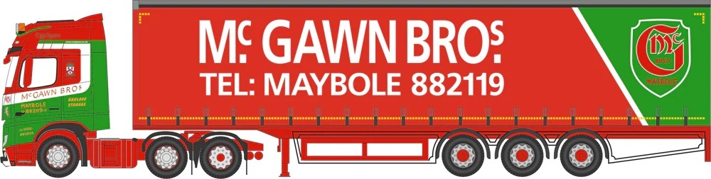 Oxford NMB007 1:148 McGawn Bros 賓士聯結車.紅綠