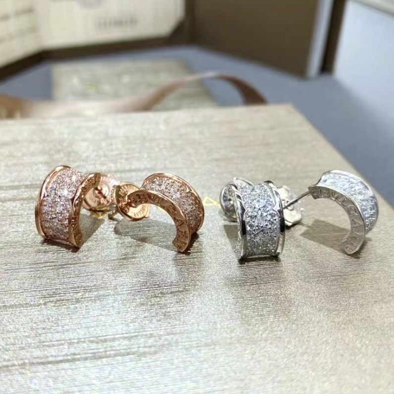 18k小蠻腰 水鑽玫瑰金半彎定製耳釘