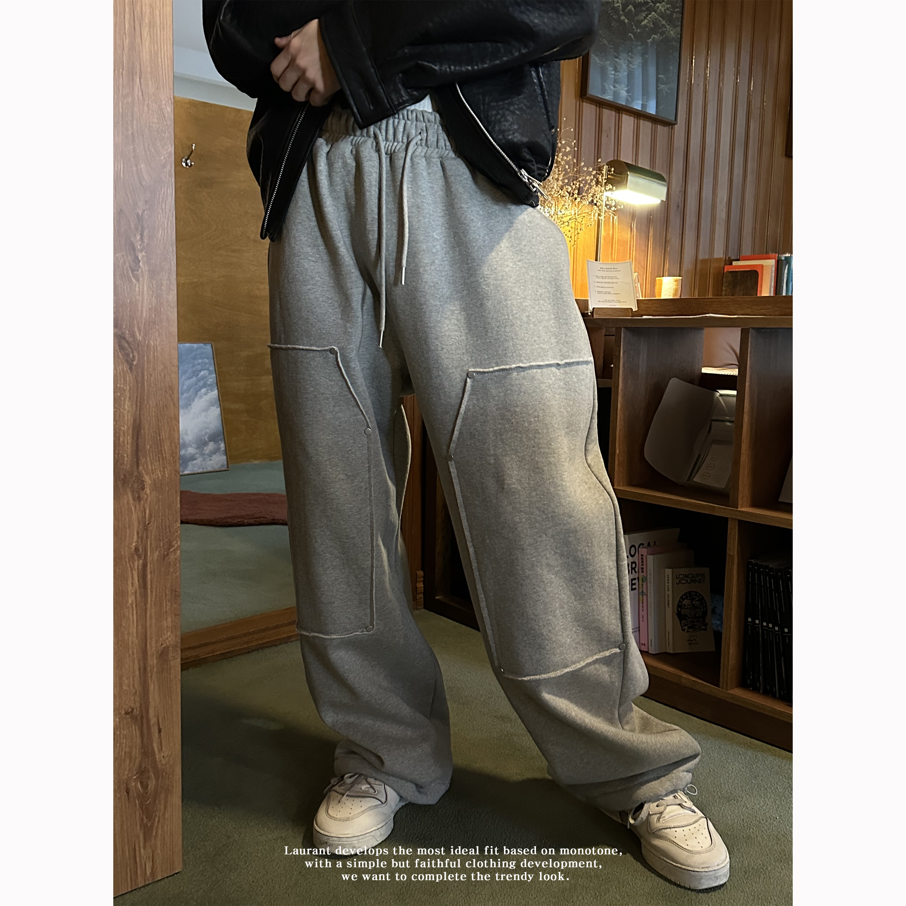 重型雙扣鬆緊帶運動褲