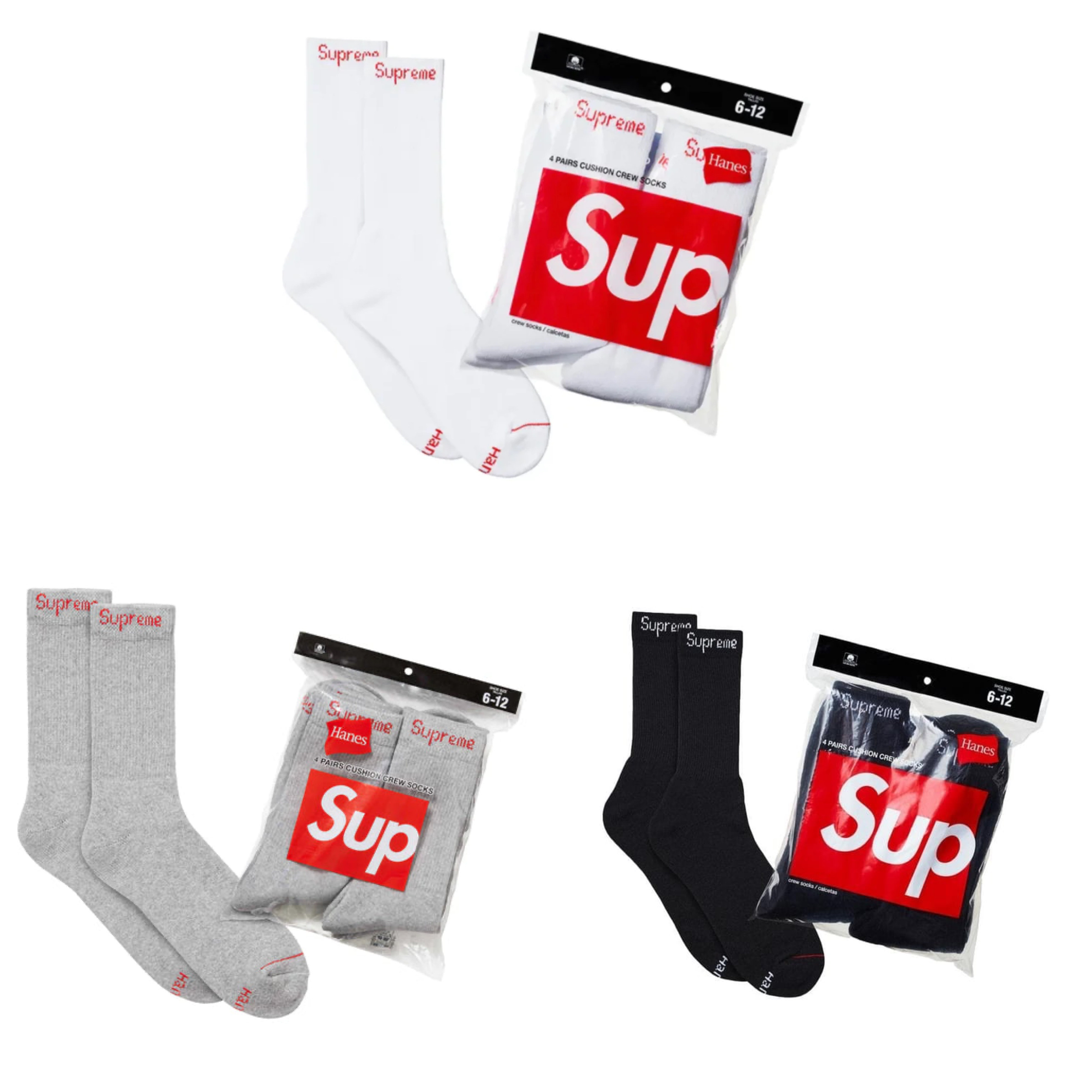 {現貨} Supreme Hanes Socks Pack (4 Pairs)