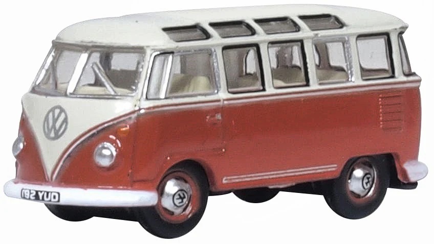 Oxford NVWS001 1:148 VW T1 Samba 豪華巴士.紅灰
