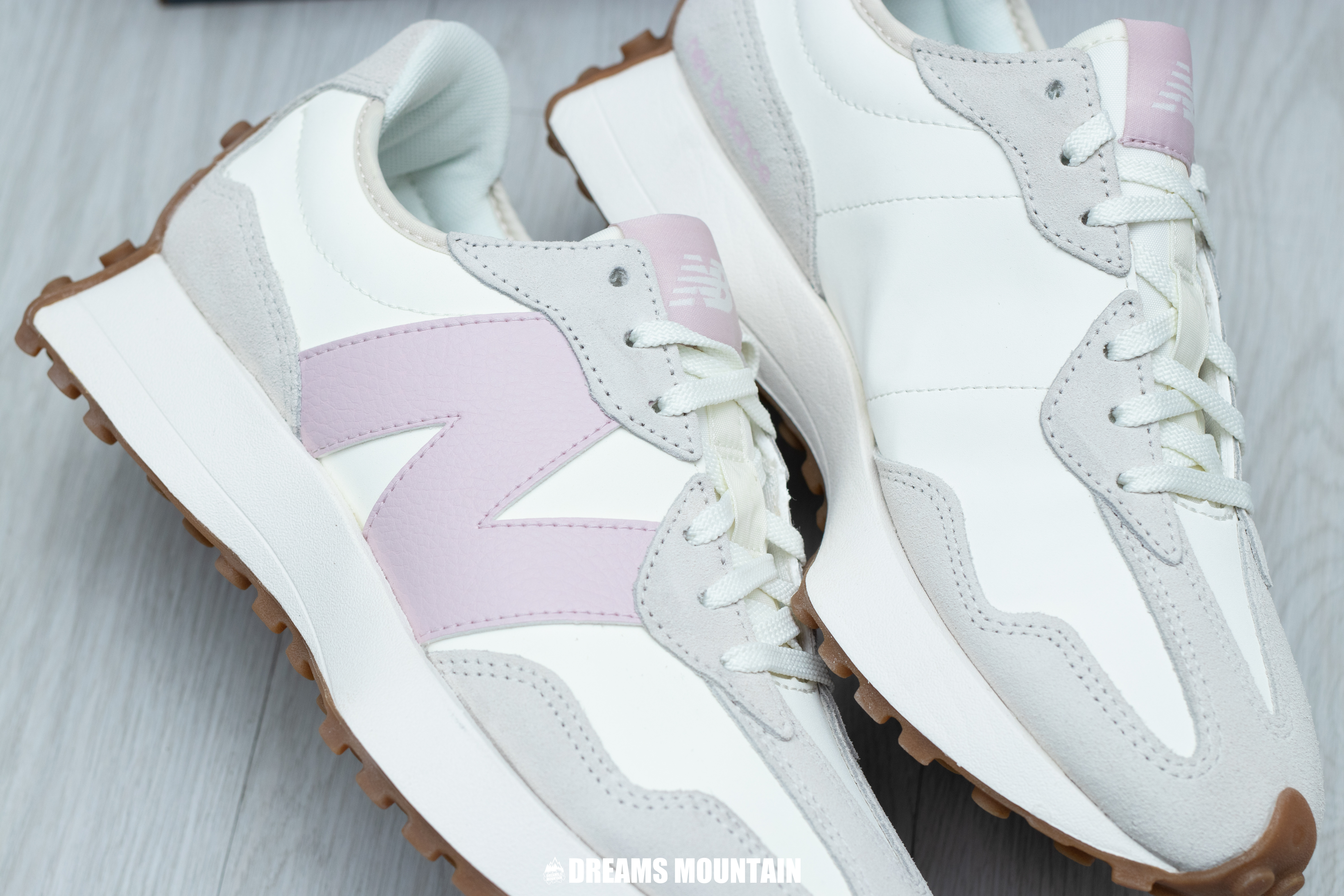 【預訂】New Balance 327 溫柔配色海鹽拼淡粉紫皮N字-WOMEN