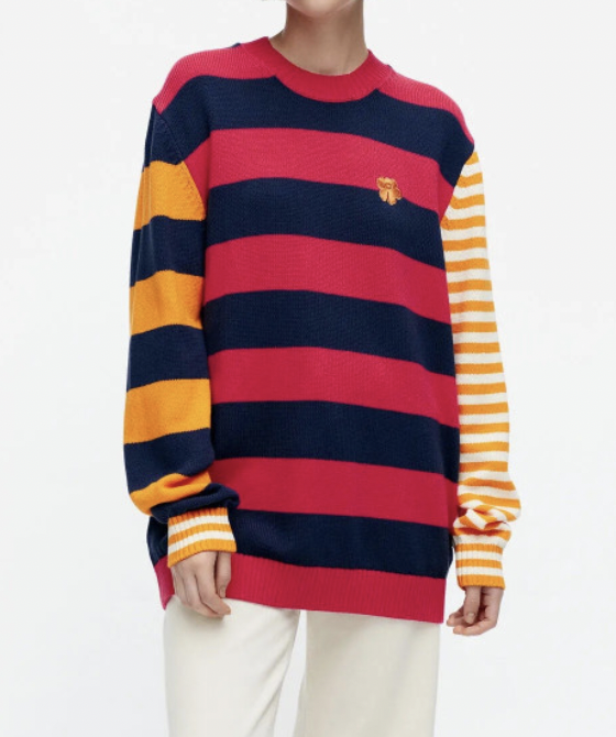 代購現貨 | marimekko 藍白間都朵桃紅小花針織衫 | Kioski Kesäkoju Patja jumper