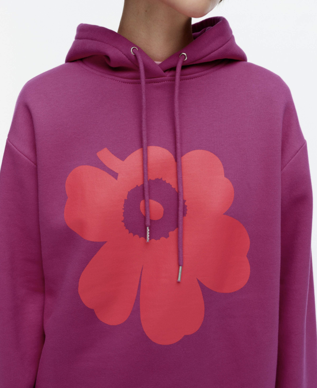 代購現貨 | marimekko 桃紅一朵花有帽衛衣 | Kioski Runoja Unikko Placement hoodie
